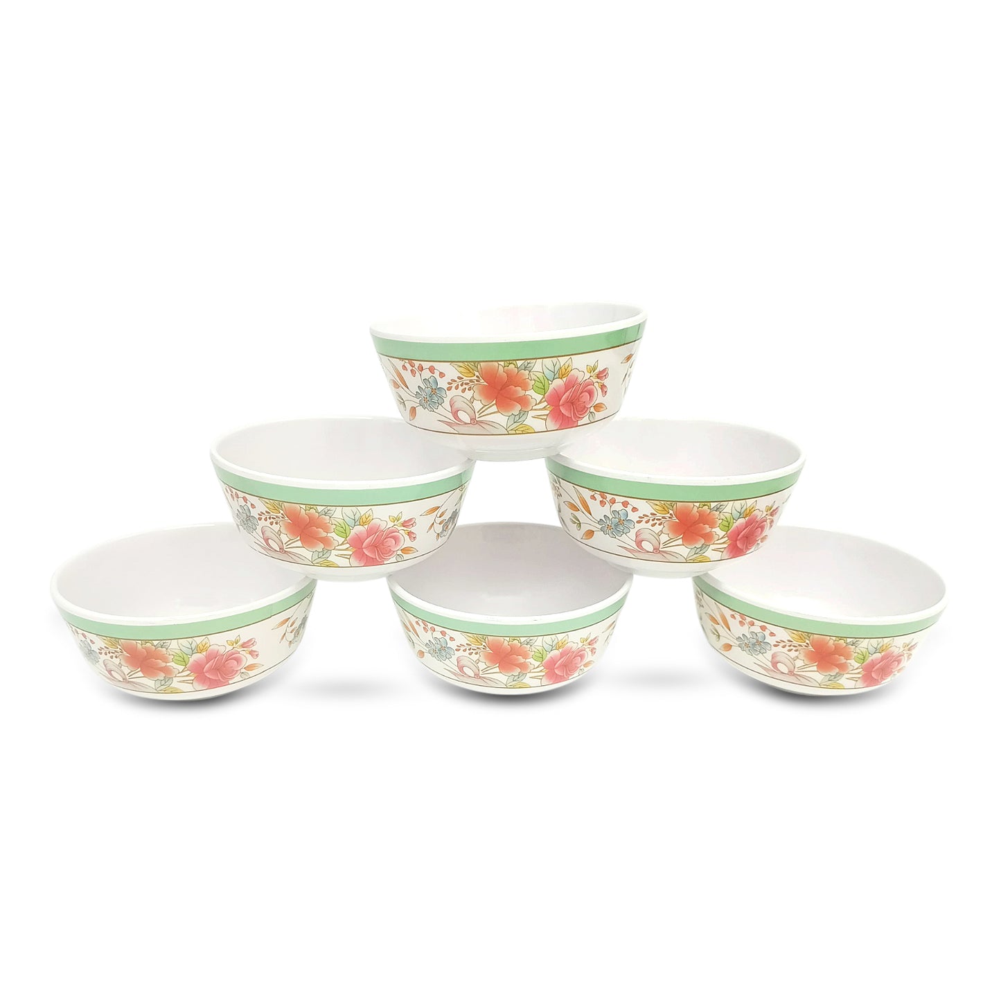SUPERWARE | Pure Melamine | Katori Set - Floris (3.5") | 6 Nos. | Stain Free, Glazed Finish