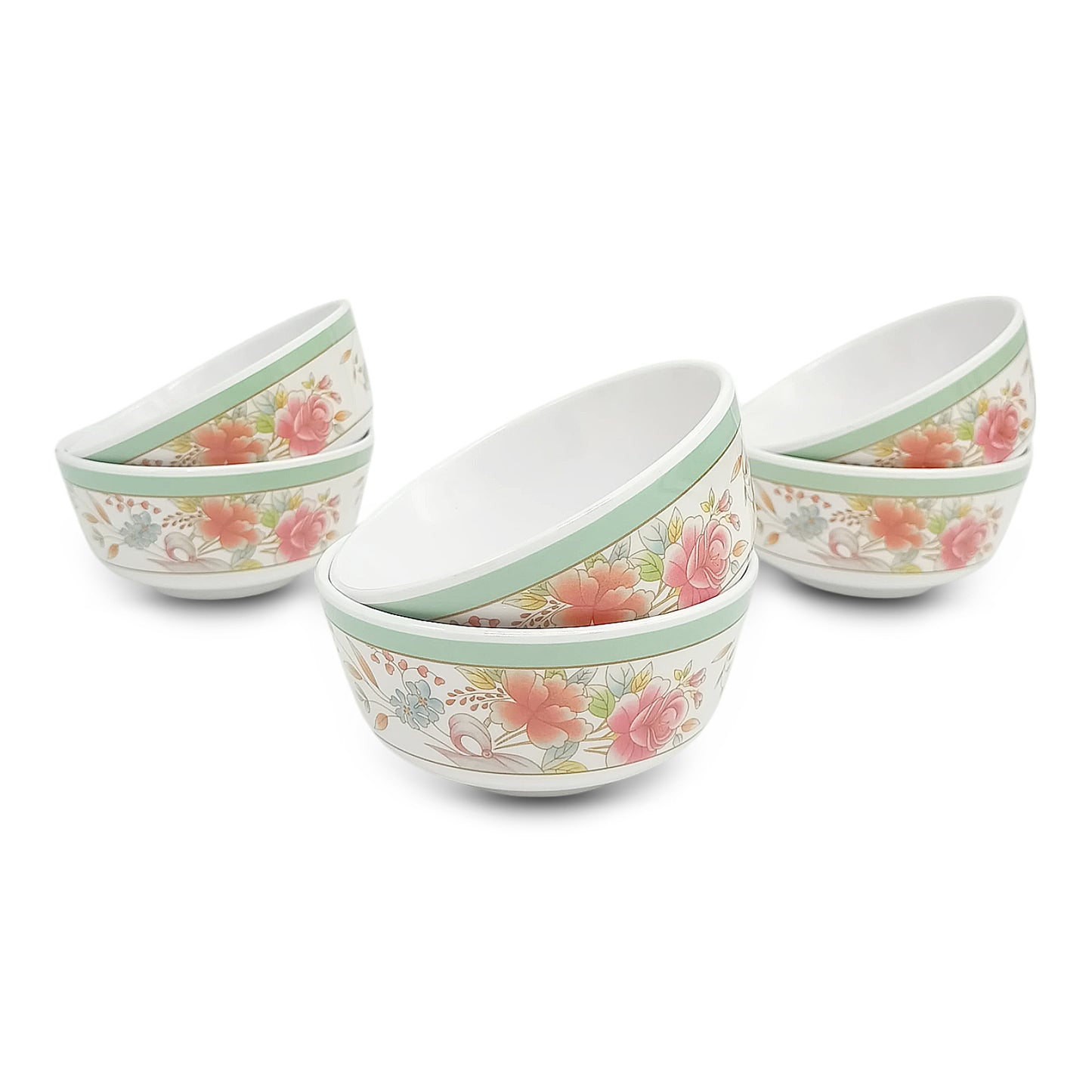 SUPERWARE | Pure Melamine | Katori Set - Floris (3.5") | 6 Nos. | Stain Free, Glazed Finish