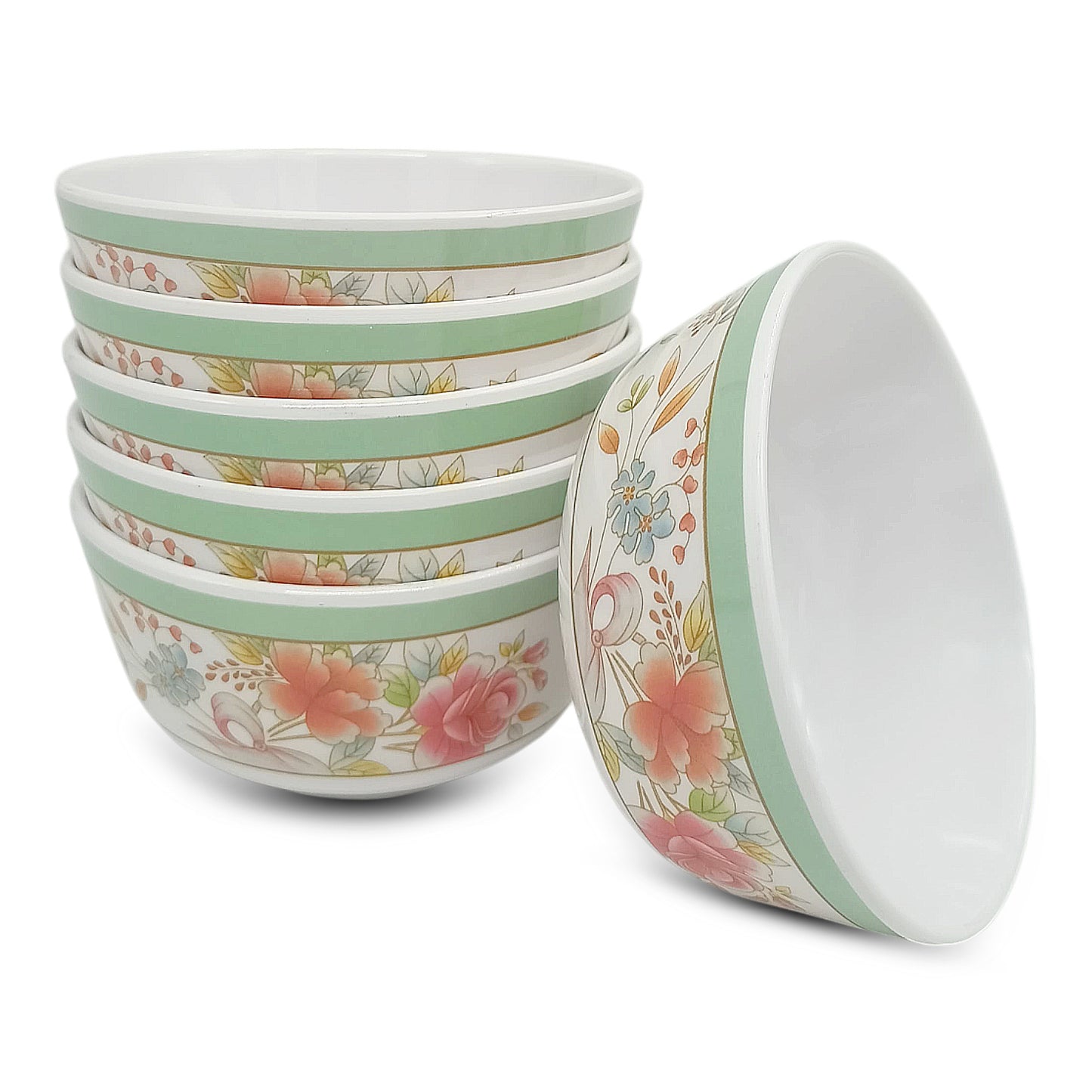 SUPERWARE | Pure Melamine | Katori Set - Floris (3.5") | 6 Nos. | Stain Free, Glazed Finish