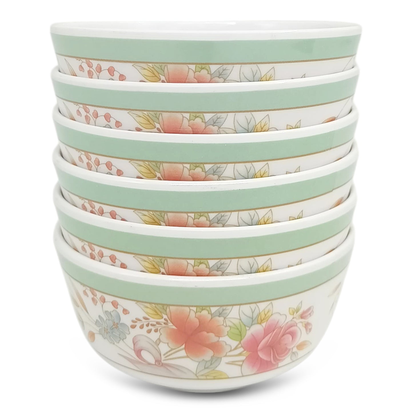 SUPERWARE | Pure Melamine | Katori Set - Floris (3.5") | 6 Nos. | Stain Free, Glazed Finish