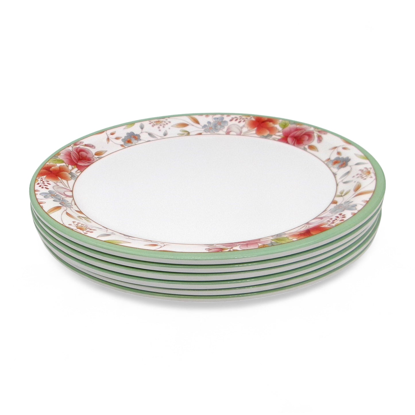SUPERWARE | Pure Melamine | Dinner Plate Set – Floris (11.0") | 6 Nos. | Stain Free, Glazed Finish