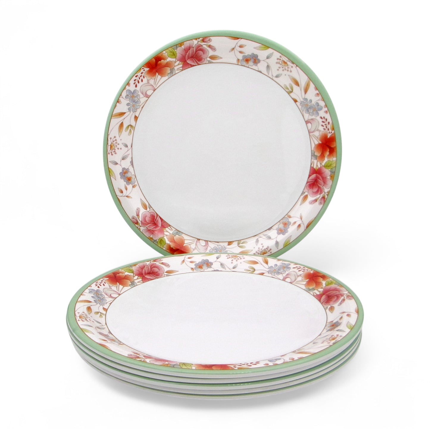 SUPERWARE | Pure Melamine | Dinner Plate Set – Floris (11.0") | 6 Nos. | Stain Free, Glazed Finish