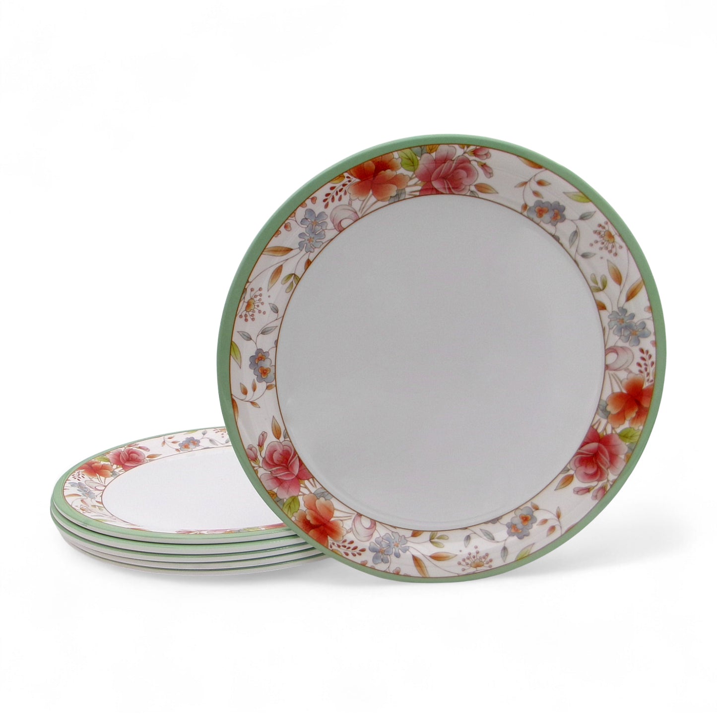SUPERWARE | Pure Melamine | Dinner Plate Set – Floris (11.0") | 6 Nos. | Stain Free, Glazed Finish