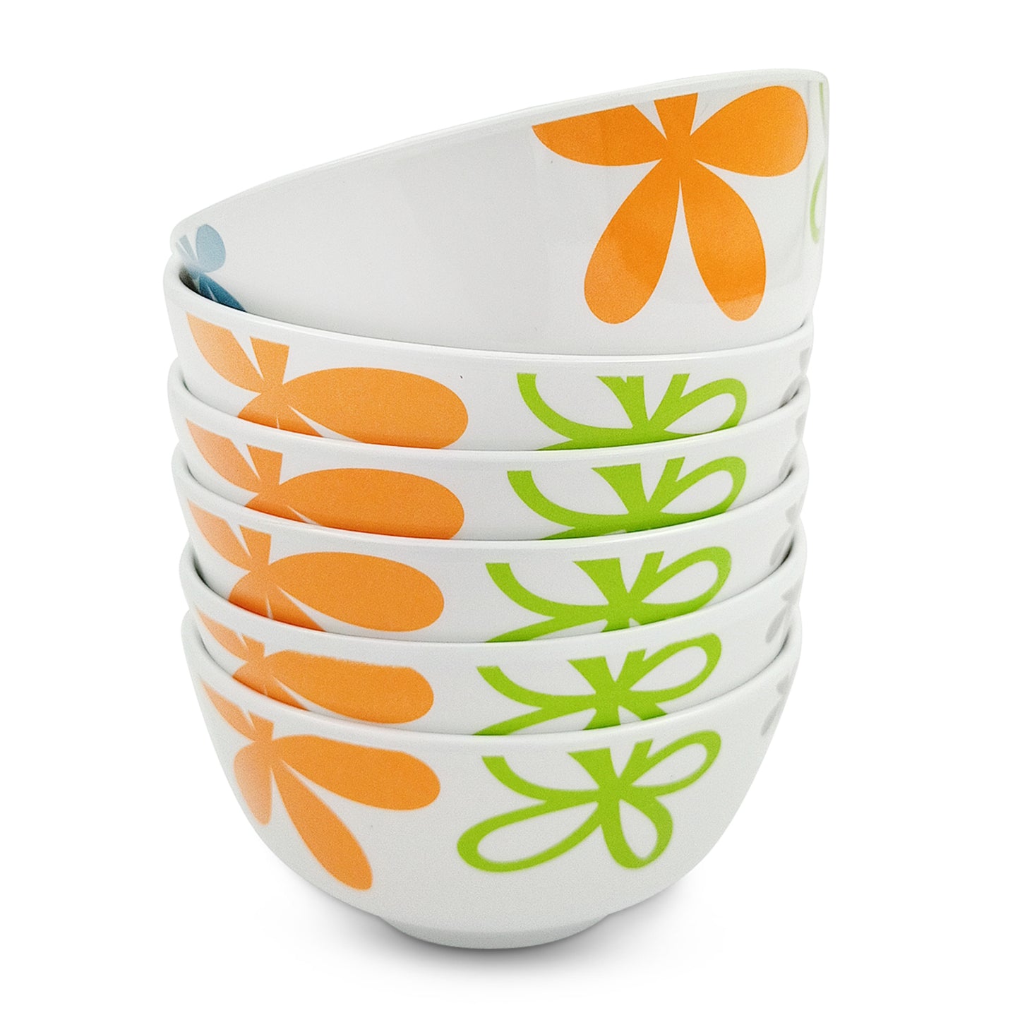 SUPERWARE | Pure Melamine | Bowl Set - Flower Bloom 4" | 6 Nos. | Stain Free, Glazed Finish