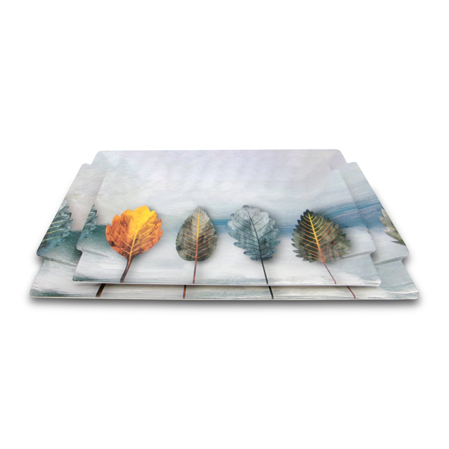SUPERWARE | Pure Melamine | Fusion Tray - Autumn | Set Of 2 Pcs.| Stain Free, Glazed Finish