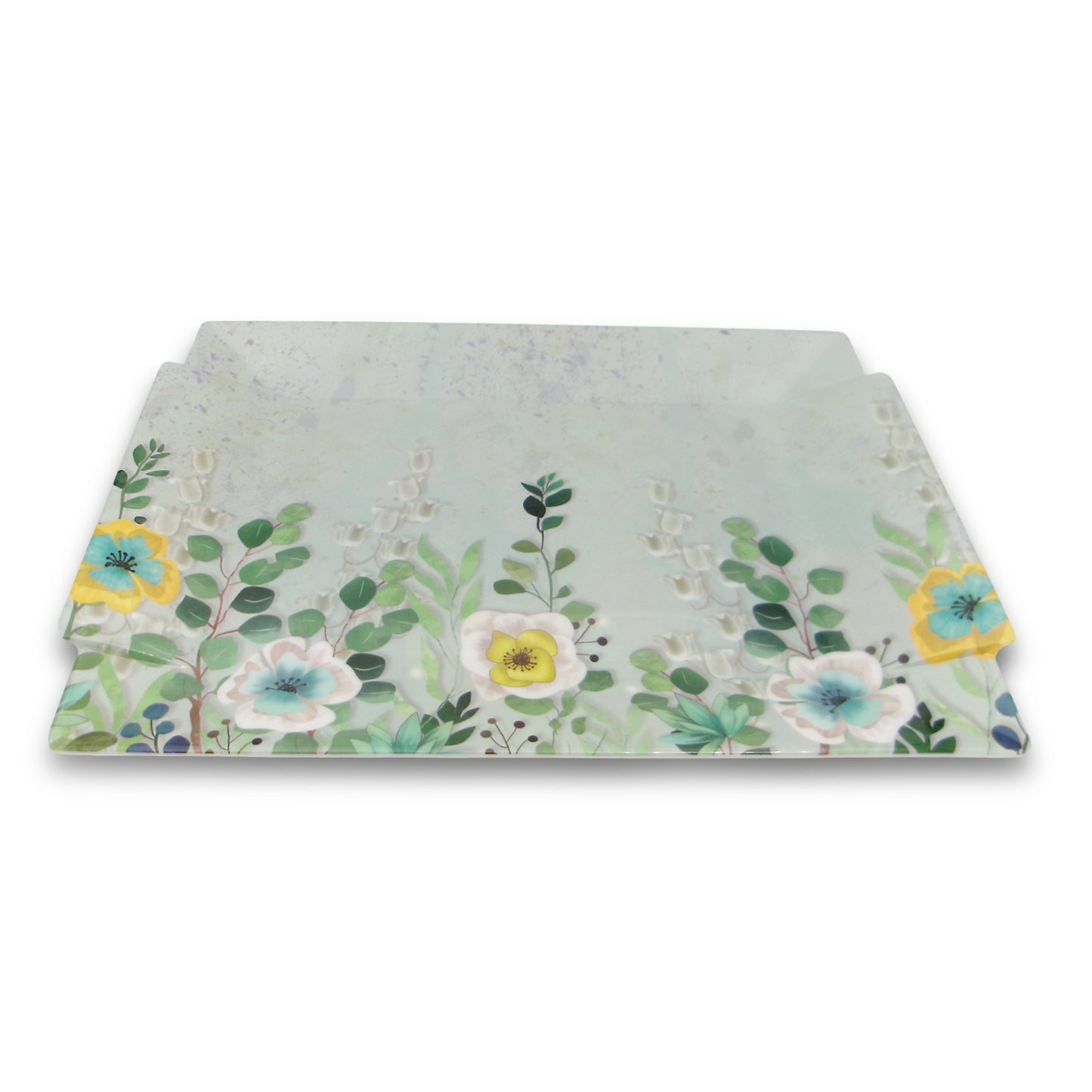 SUPERWARE | Pure Melamine | Fusion Tray - Spring | Set Of 2 Pcs.| Stain Free, Glazed Finish