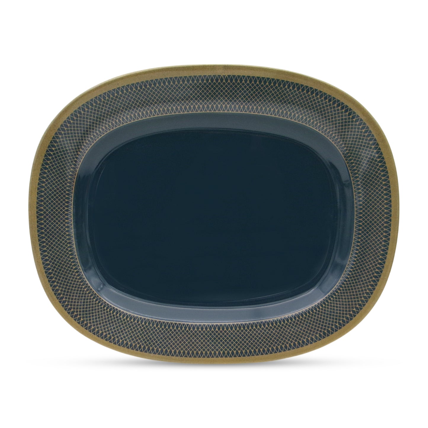 SUPERWARE | Pure Melamine | Dinner Set - Golden Glory Navy Blue | Set Of 40 Pcs. | Stain Free, Glazed Finish