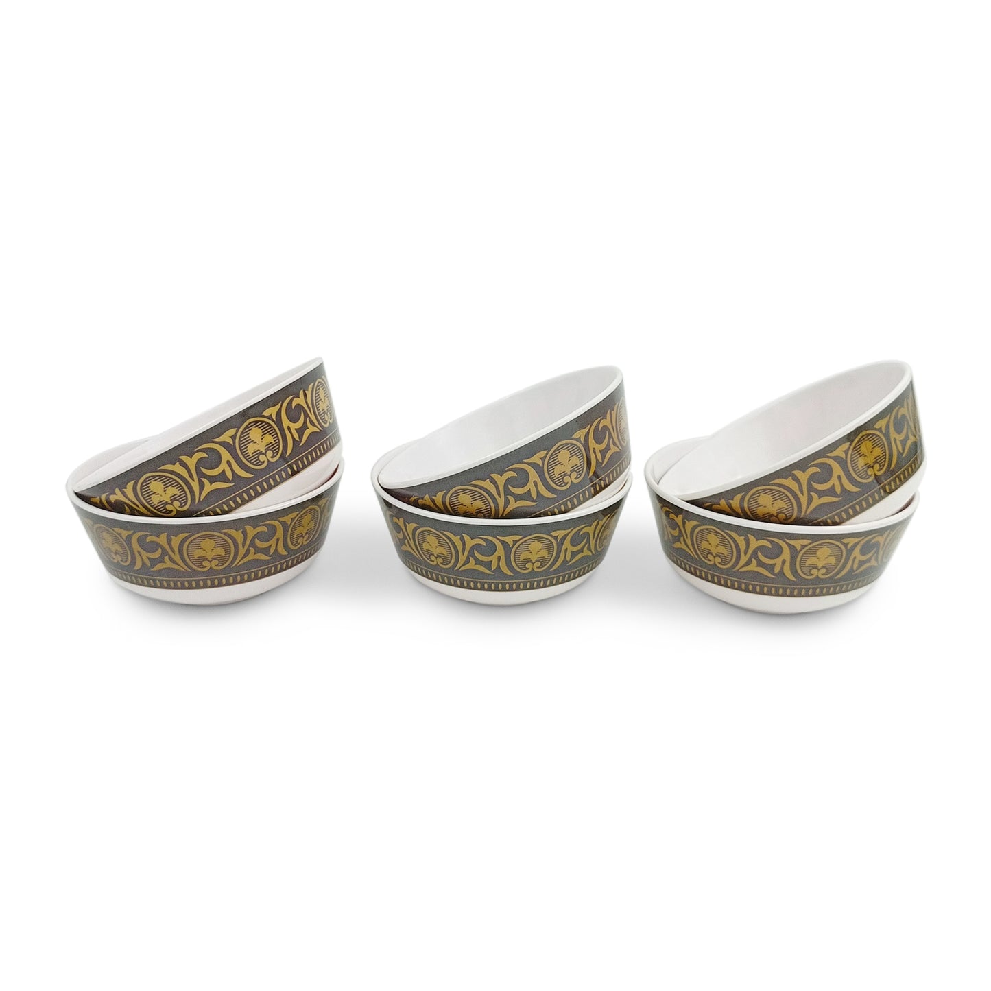 SUPERWARE | Pure Melamine | Katori Set - Golden Rado (3.5") | 6 Nos. | Stain Free, Glazed Finish