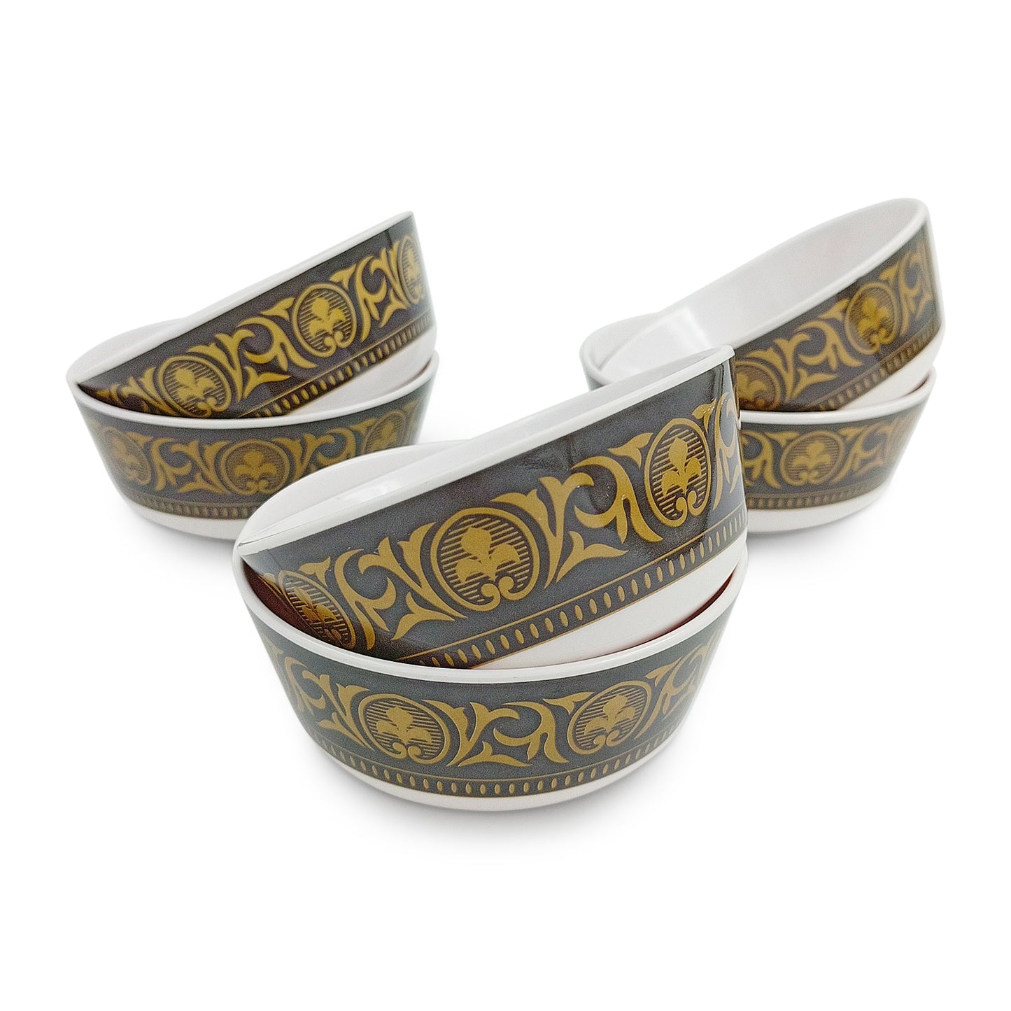 SUPERWARE | Pure Melamine | Katori Set - Golden Rado (3.5") | 6 Nos. | Stain Free, Glazed Finish