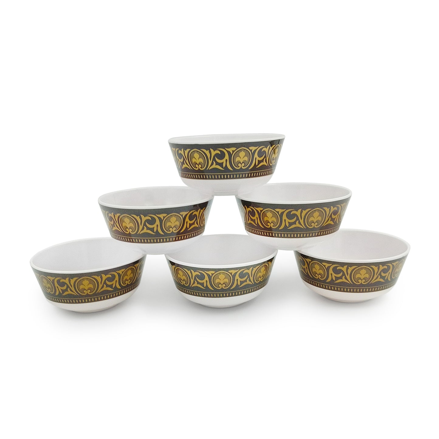 SUPERWARE | Pure Melamine | Katori Set - Golden Rado (3.5") | 6 Nos. | Stain Free, Glazed Finish
