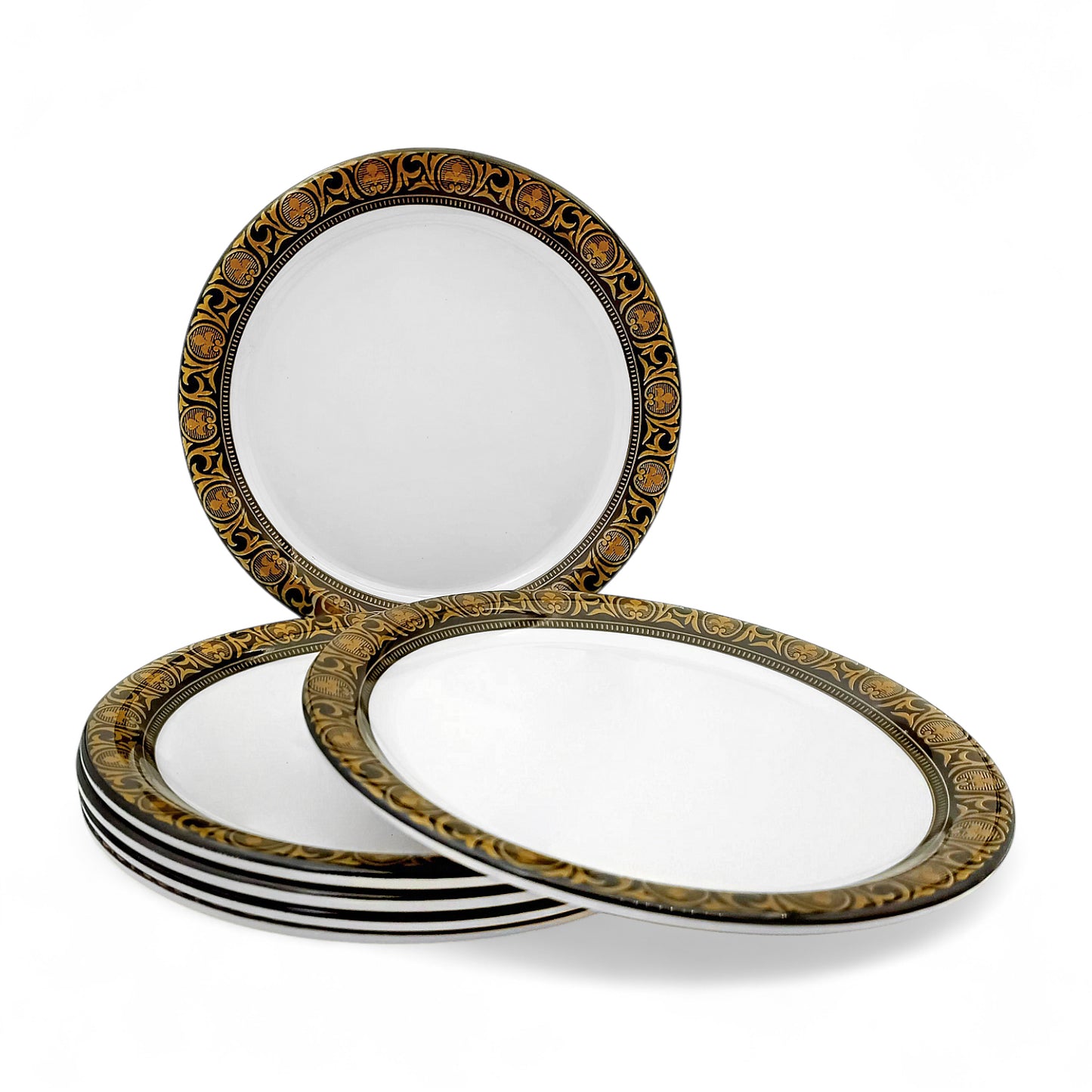 SUPERWARE | Pure Melamine | Small Plate Set - Golden Rado (7.5") | 6 Nos. | Stain Free, Glazed Finish