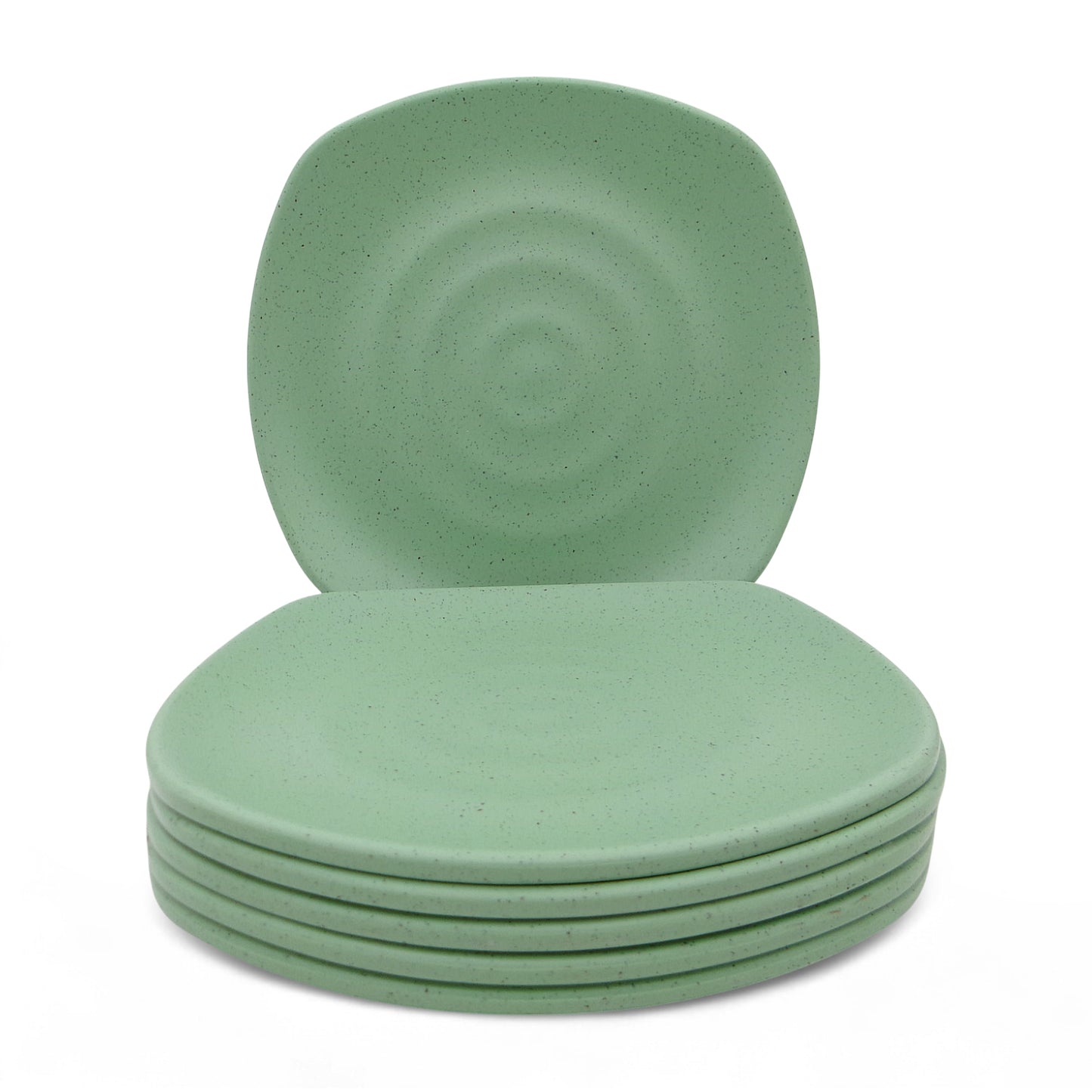 SUPERWARE | Pure Melamine | Square Small Plate Set - Green Sand (7.5") | 6 Nos. | Stain Free, Glazed Finish