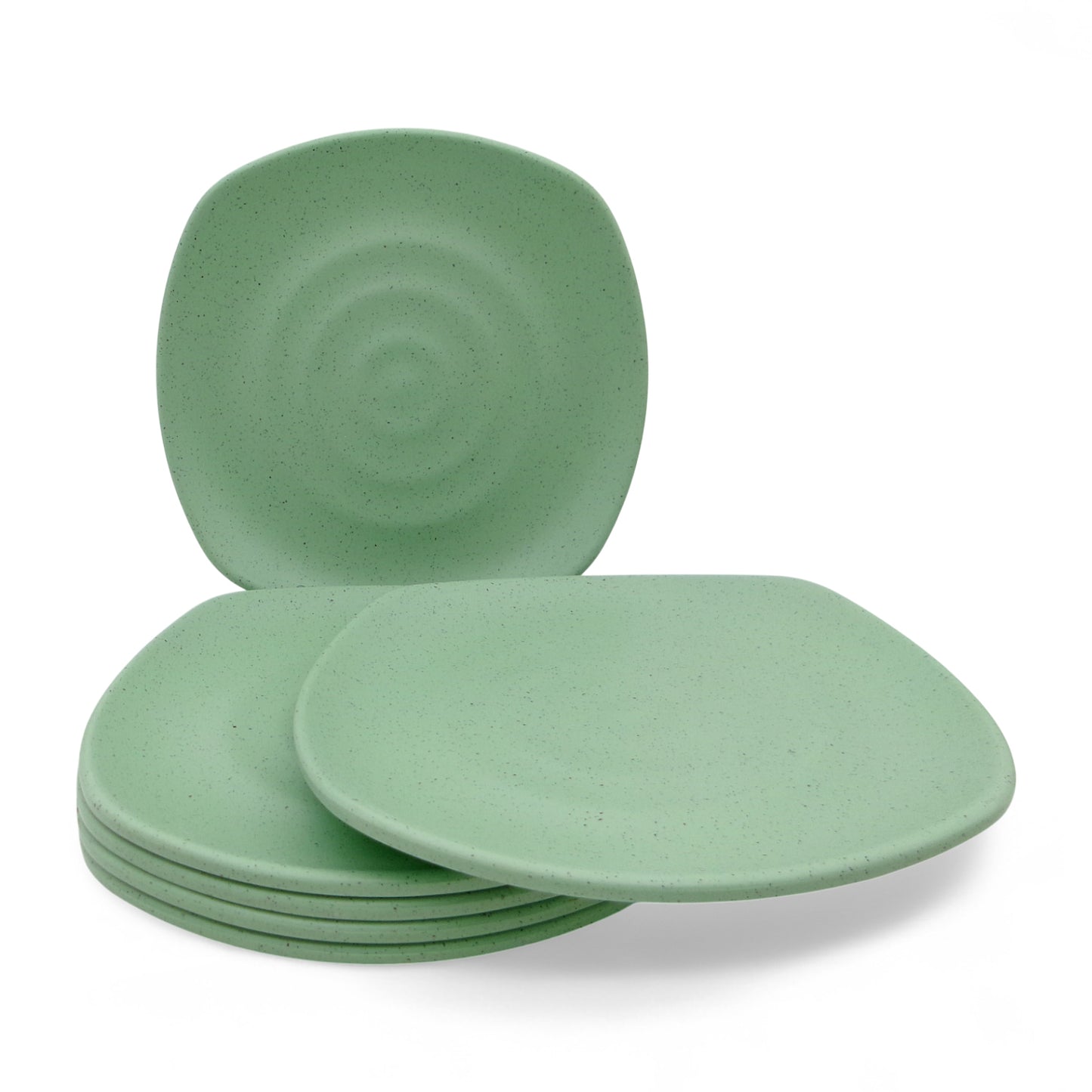 SUPERWARE | Pure Melamine | Square Small Plate Set - Green Sand (7.5") | 6 Nos. | Stain Free, Glazed Finish