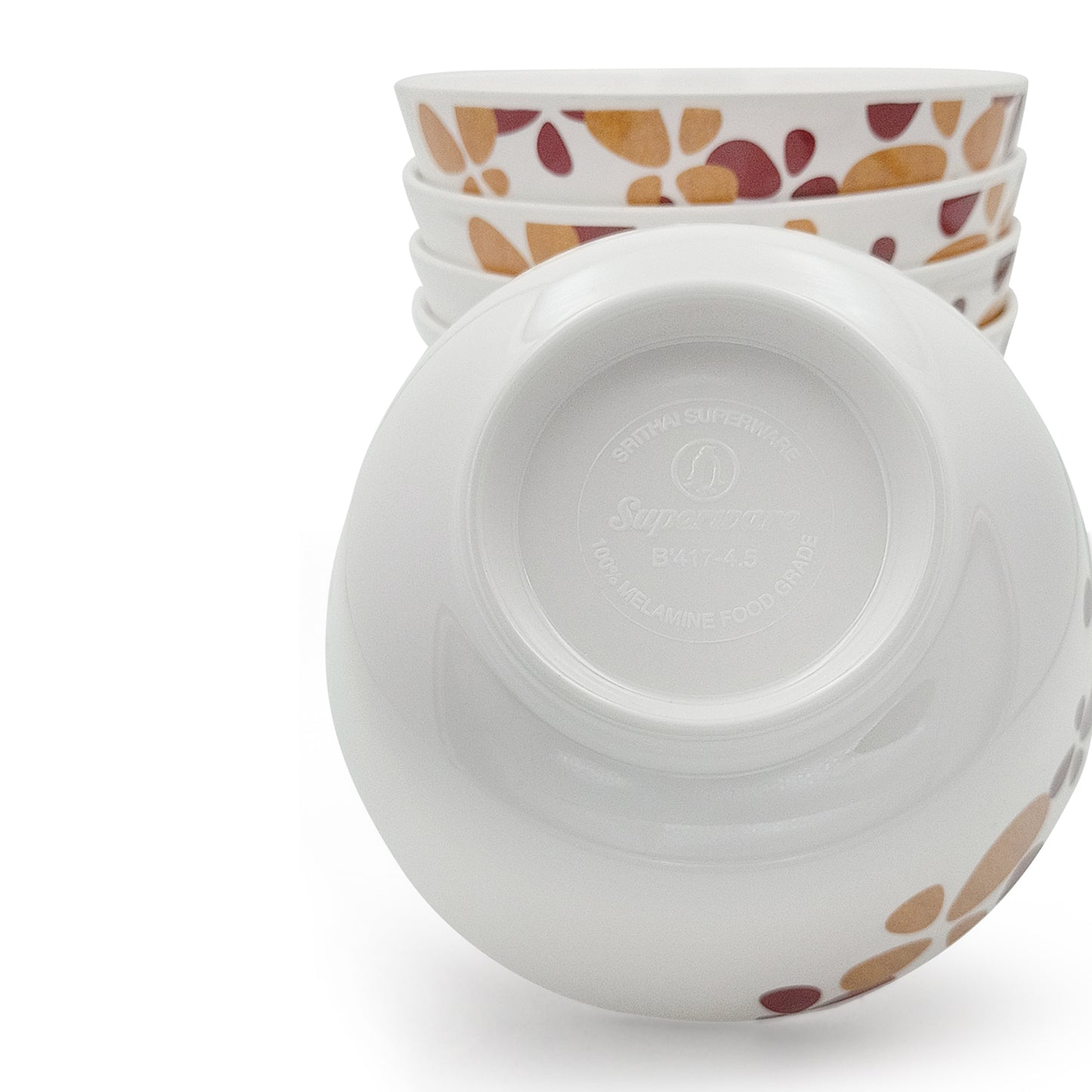 SUPERWARE | Pure Melamine | Bowl Set - Hana 4" | 6 Nos. | Stain Free, Glazed Finish