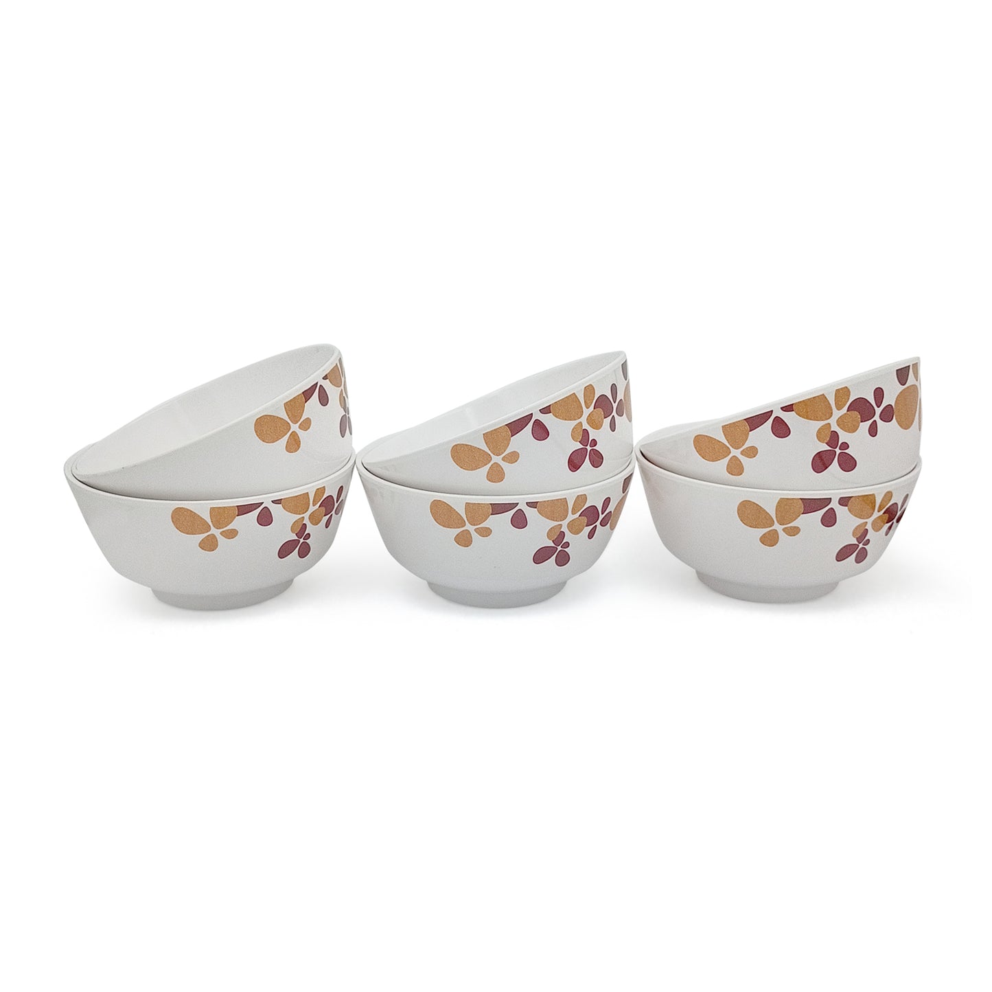 SUPERWARE | Pure Melamine | Bowl Set - Hana 4" | 6 Nos. | Stain Free, Glazed Finish
