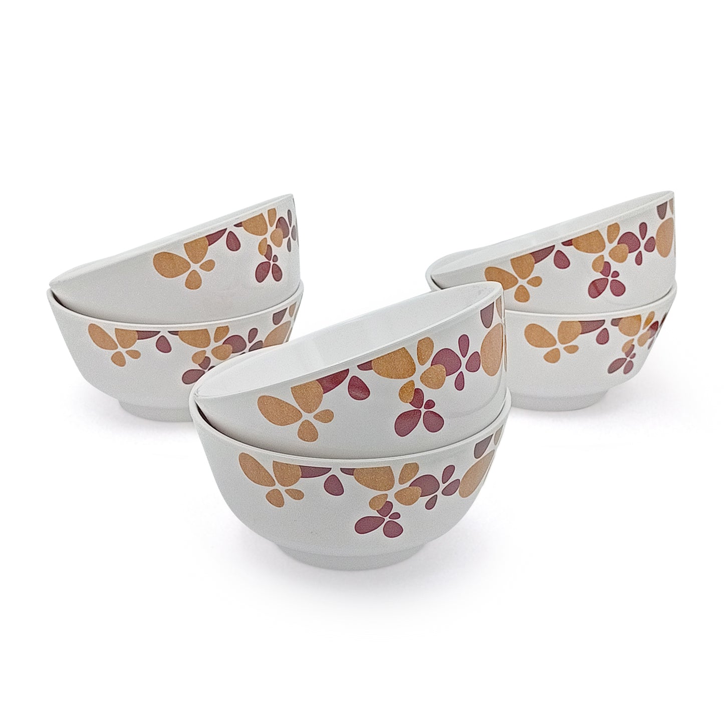SUPERWARE | Pure Melamine | Bowl Set - Hana 4" | 6 Nos. | Stain Free, Glazed Finish