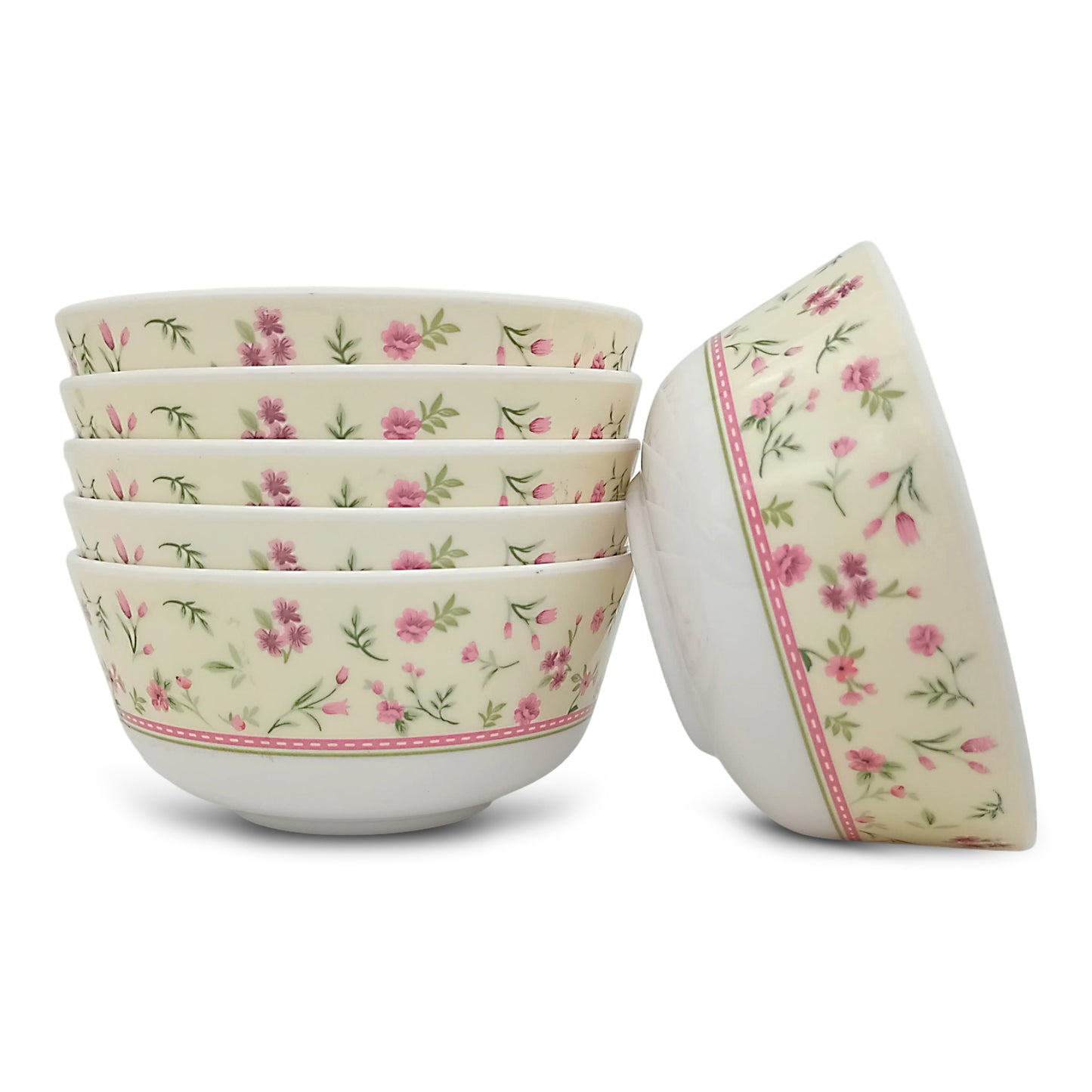 SUPERWARE | Pure Melamine | Soup Bowl Set - Rose Garden (4.5") | 6 Nos.| Stain Free, Glazed Finish
