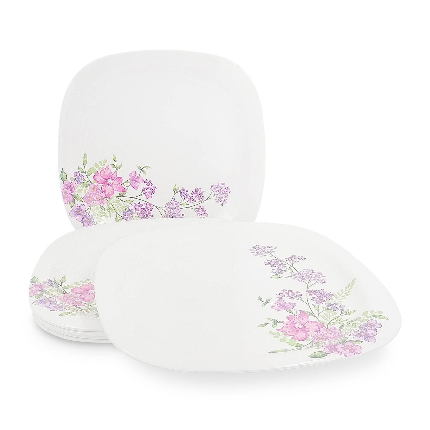 SUPERWARE | Pure Melamine | Small Plate Set - Lilac Flower (7.5") | 6 Nos.| Stain Free, Glazed Finish