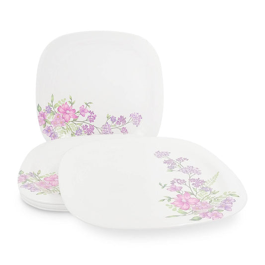 SUPERWARE | Pure Melamine | Small Plate Set - Lilac Flower (7.5") | 6 Nos.| Stain Free, Glazed Finish