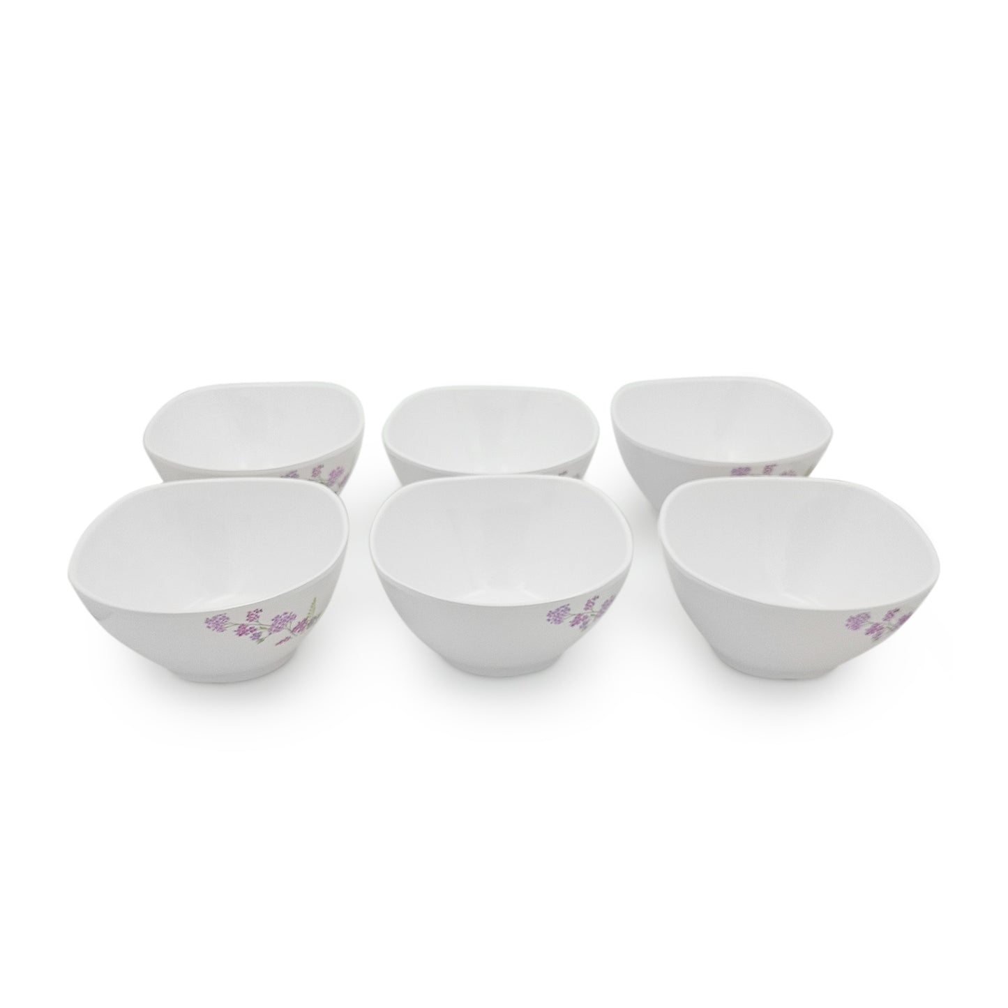 SUPERWARE | Pure Melamine | Bowl Set - Lilac Flower 4" | 6 Nos. | Stain Free, Glazed Finish