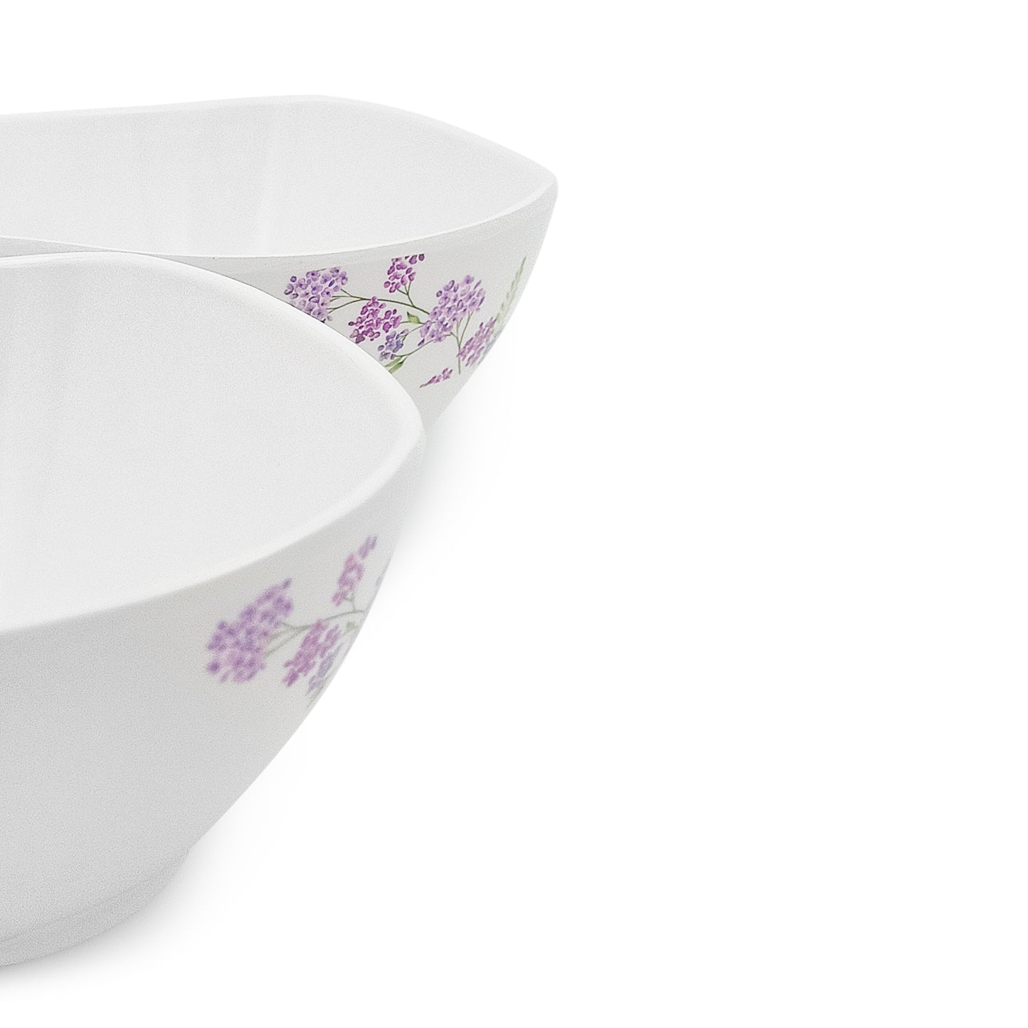 SUPERWARE | Pure Melamine | Bowl Set - Lilac Flower 4" | 6 Nos. | Stain Free, Glazed Finish