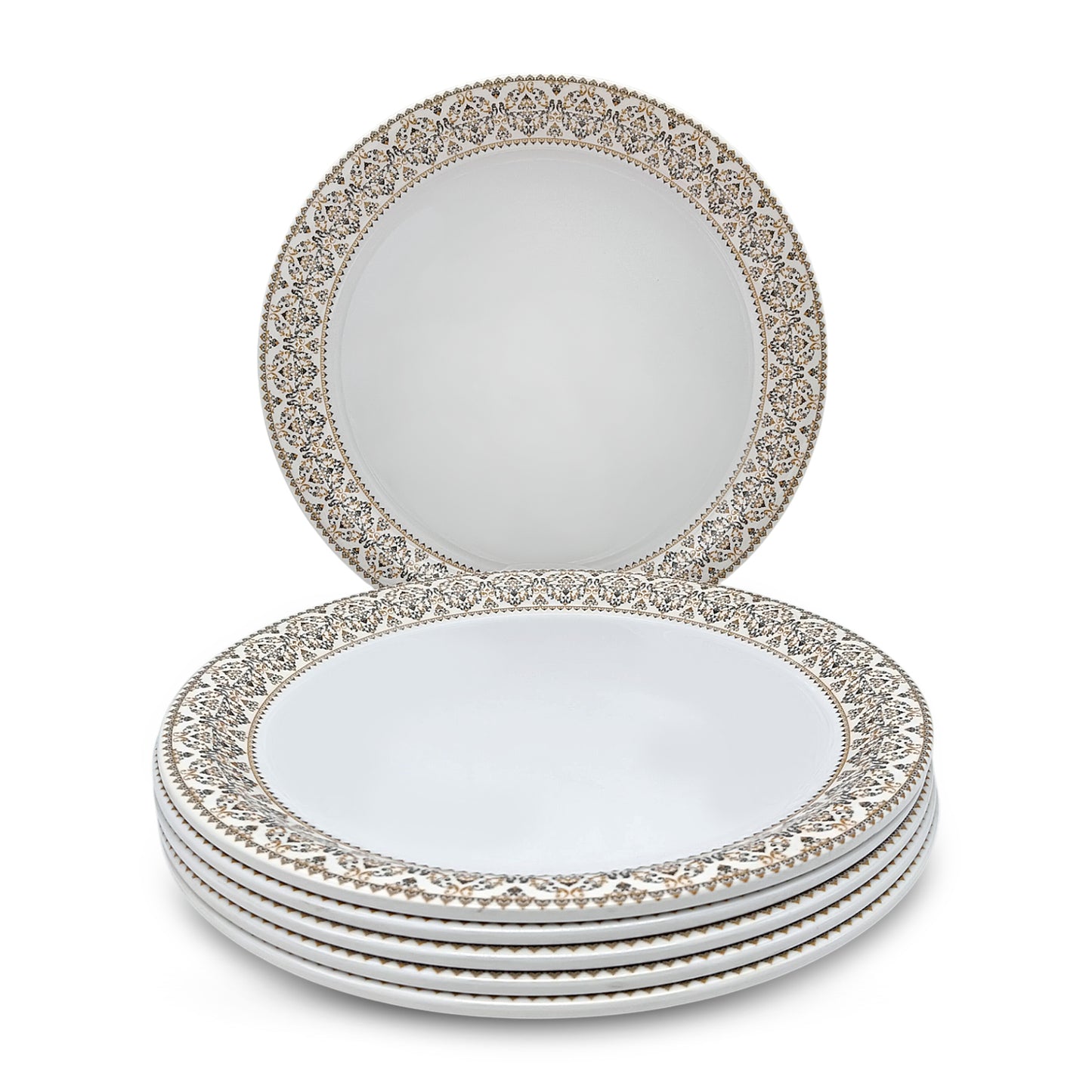 SUPERWARE | Pure Melamine | Dinner Plate Set – Manila Gold (11.0") | 6 Nos. | Stain Free, Glazed Finish