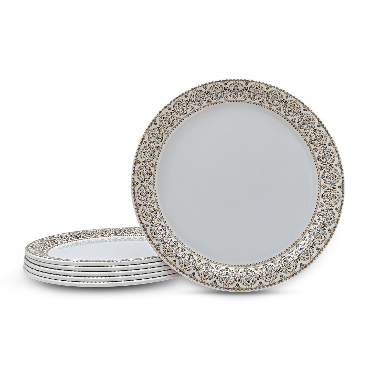 SUPERWARE | Pure Melamine | Dinner Plate Set – Manila Gold (11.0") | 6 Nos. | Stain Free, Glazed Finish