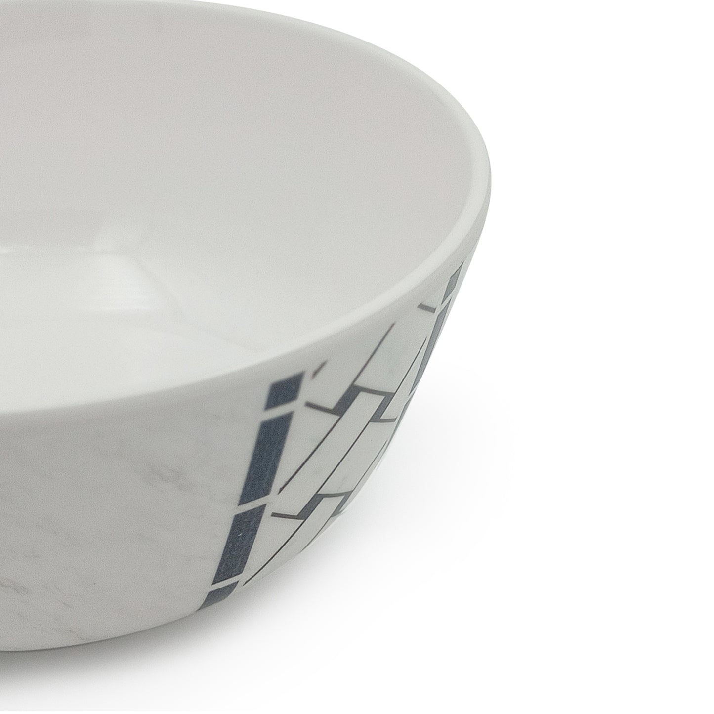 SUPERWARE | Pure Melamine | Bowl Set - Marbo Stitch 4" | 6 Nos. | Stain Free, Glazed Finish