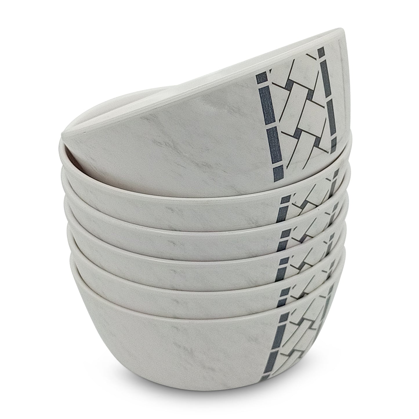 SUPERWARE | Pure Melamine | Bowl Set - Marbo Stitch 4" | 6 Nos. | Stain Free, Glazed Finish