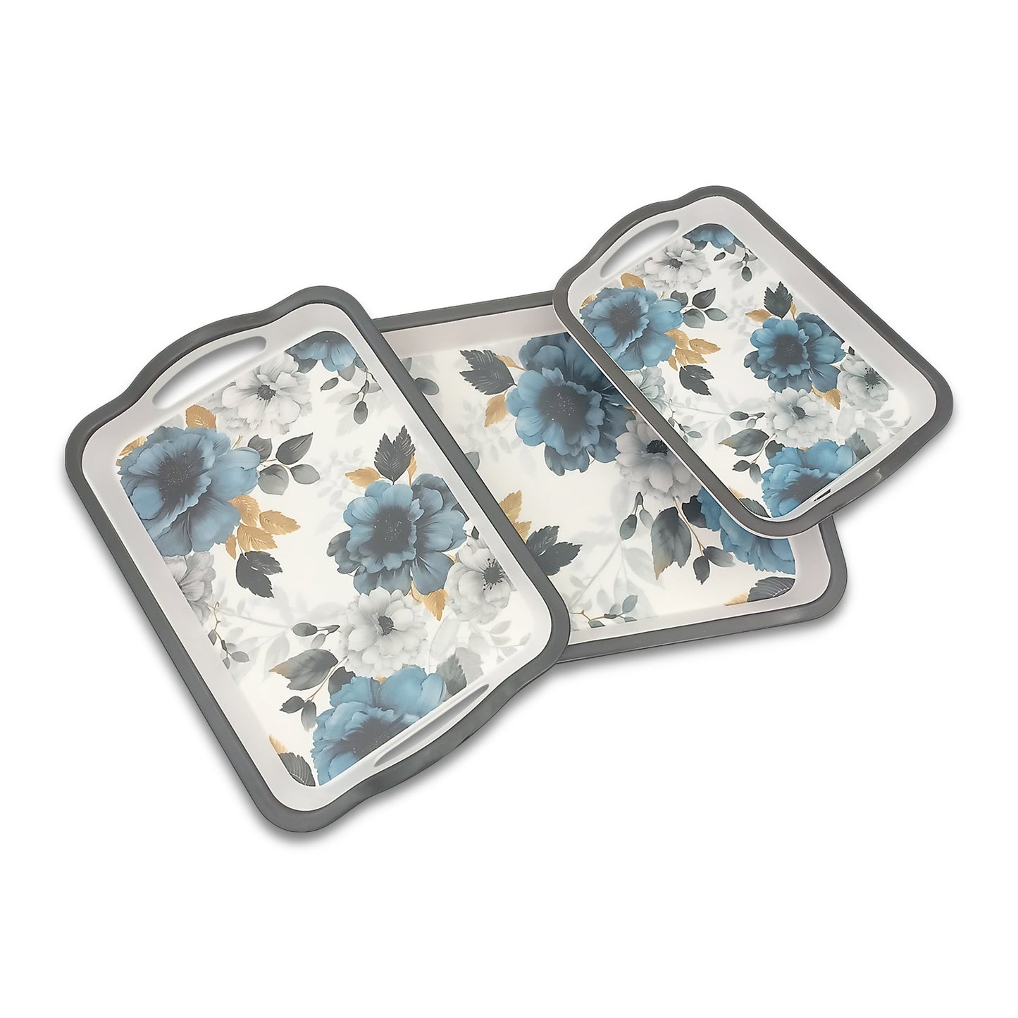 SUPERWARE | Pure Melamine | Matrix Tray Set - Bloom | Set Of 3 Pcs.| Stain Free, Glazed Finish