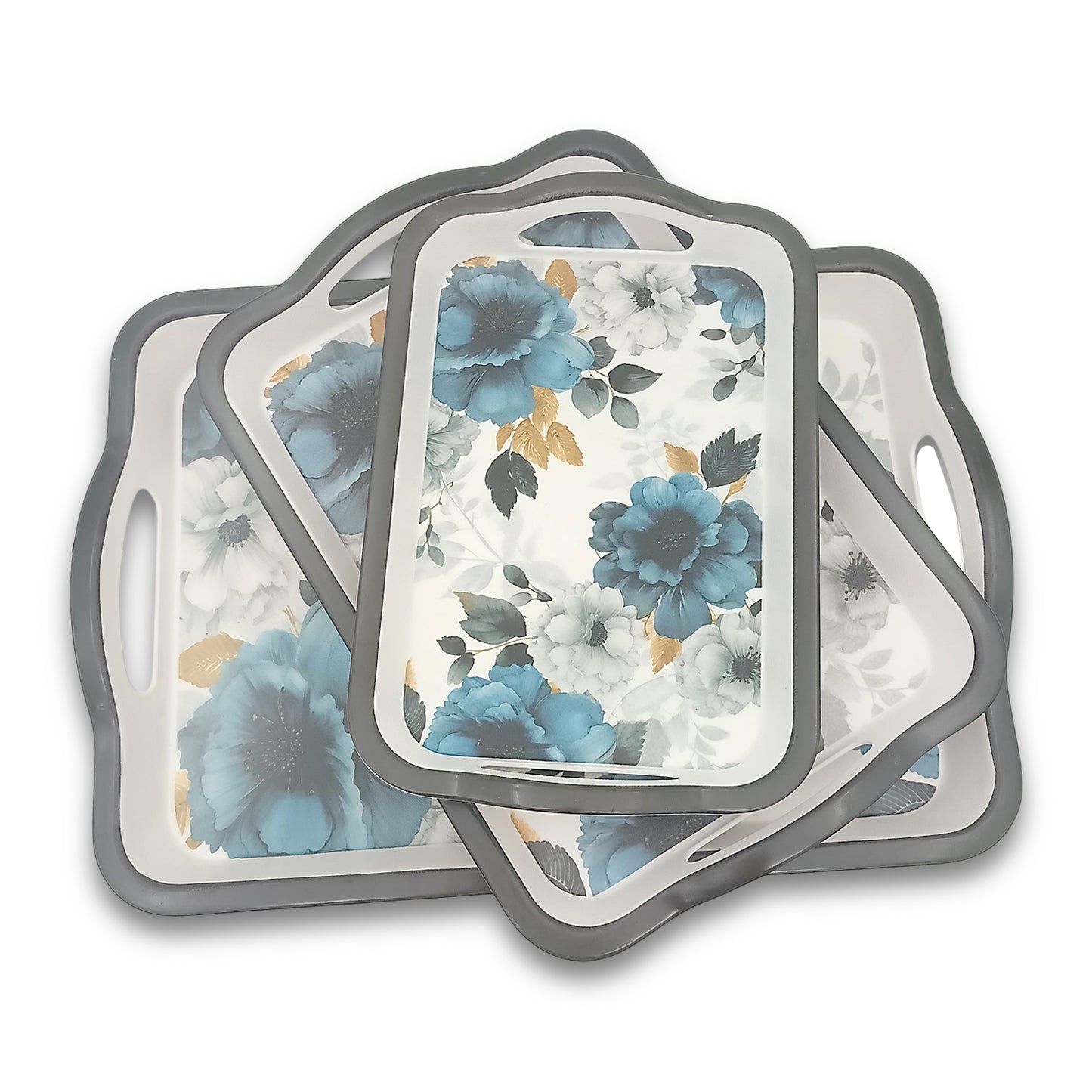 SUPERWARE | Pure Melamine | Matrix Tray Set - Bloom | Set Of 3 Pcs.| Stain Free, Glazed Finish