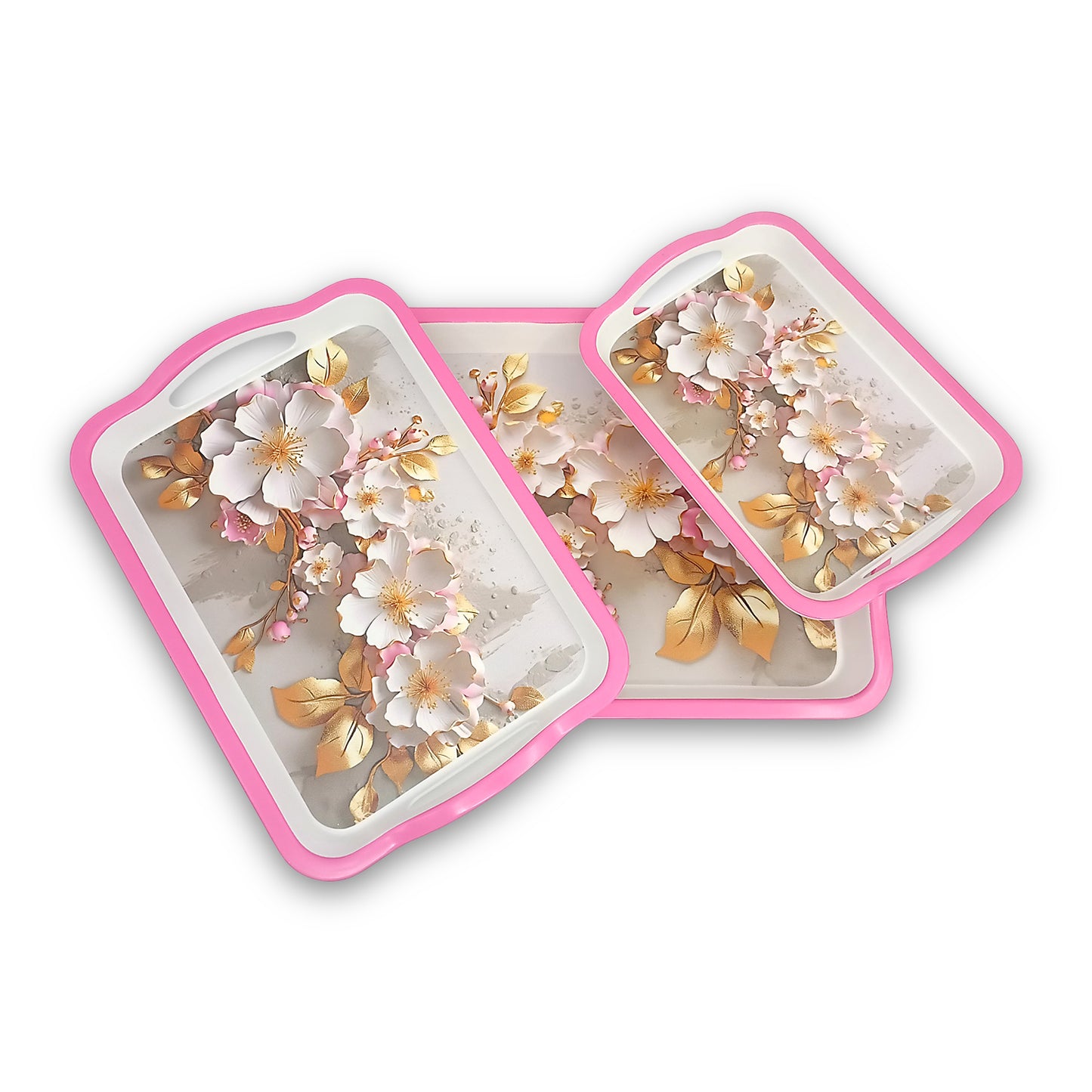 SUPERWARE | Pure Melamine | Matrix Tray Set - Petala | Set Of 3 Pcs.| Stain Free, Glazed Finish