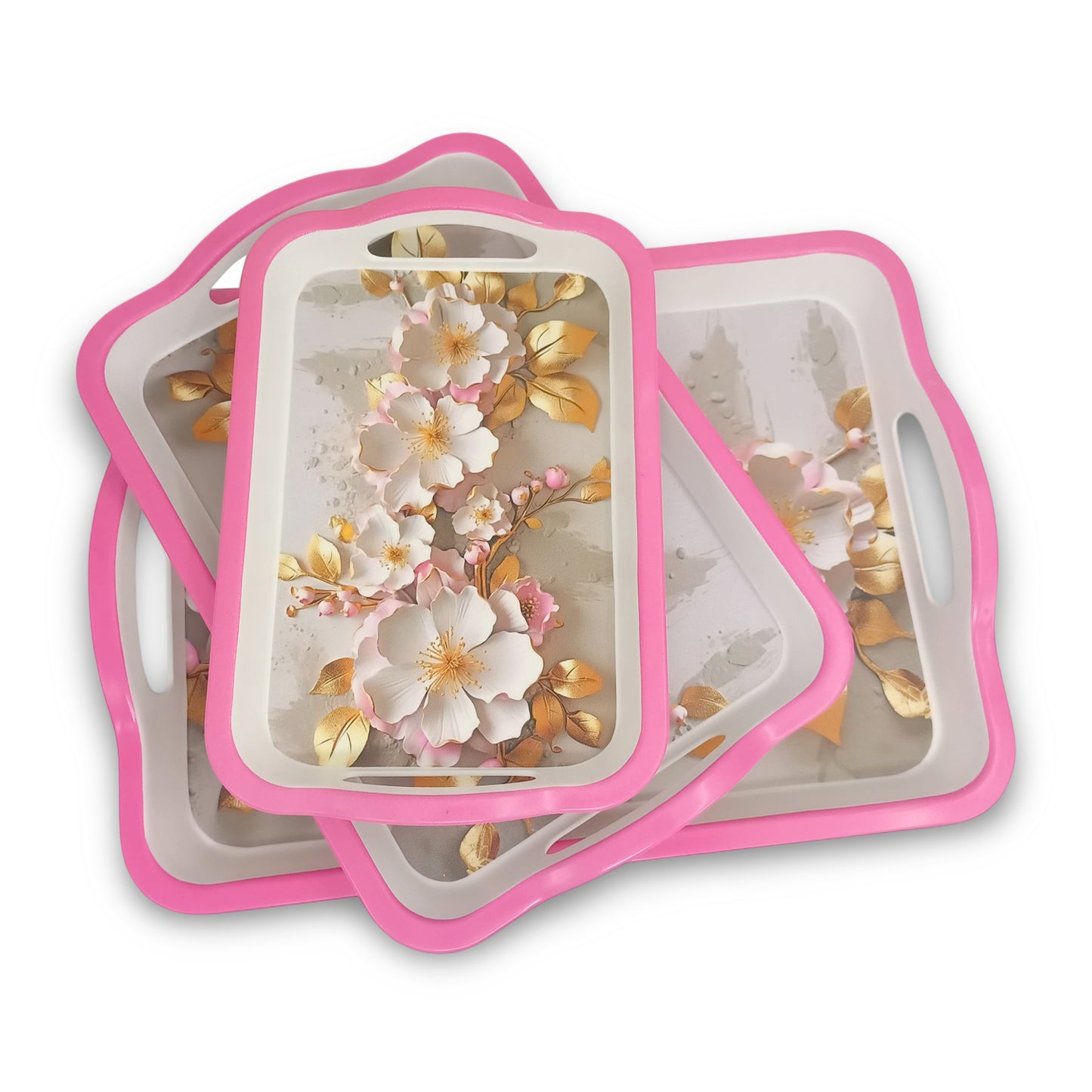 SUPERWARE | Pure Melamine | Matrix Tray Set - Petala | Set Of 3 Pcs.| Stain Free, Glazed Finish