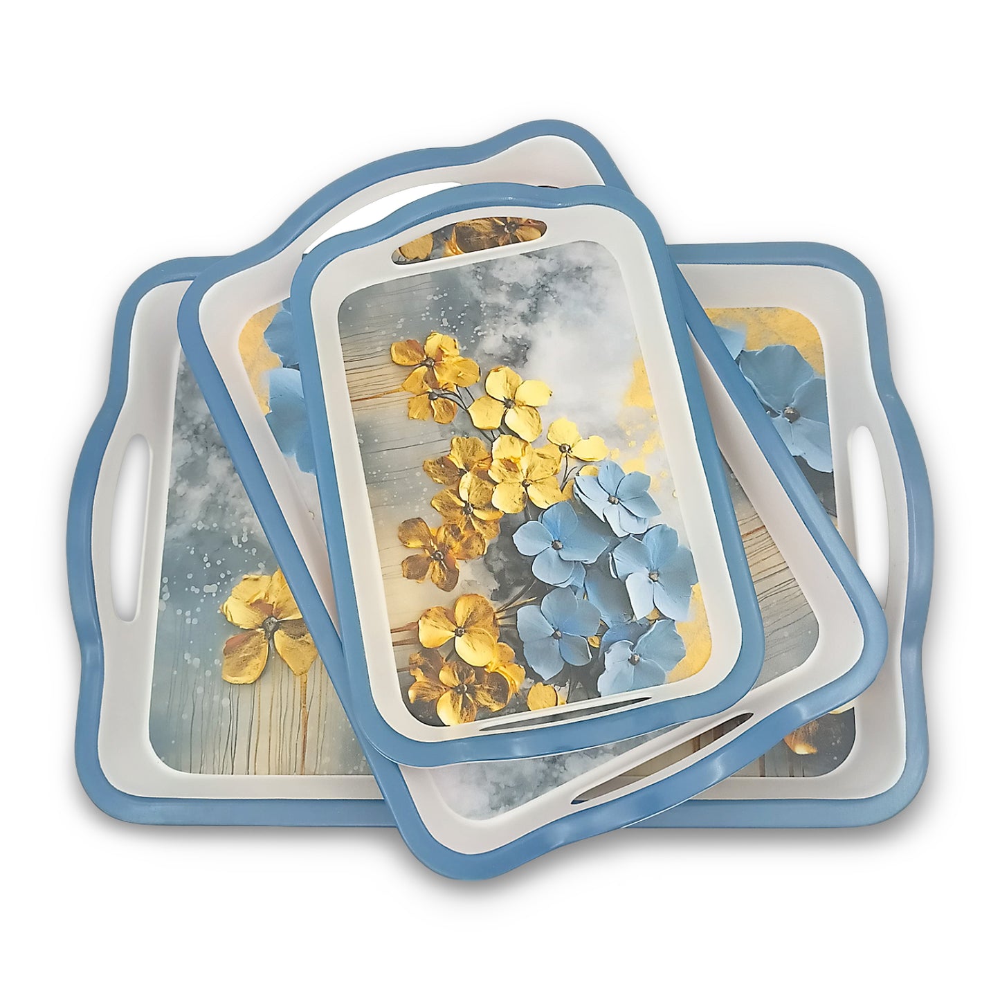 SUPERWARE | Pure Melamine | Matrix Tray Set - Harmony | Set Of 3 Pcs.| Stain Free, Glazed Finish