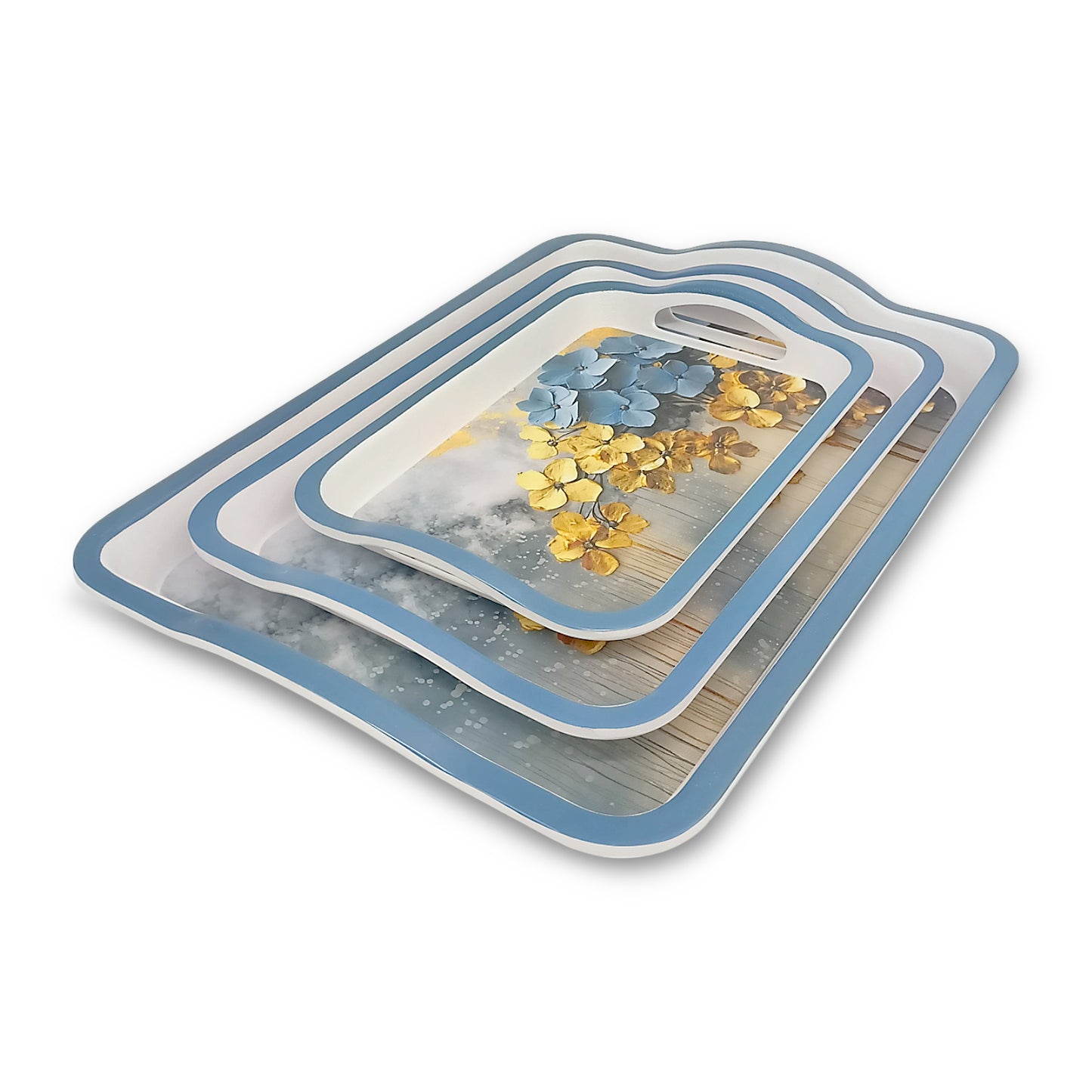 SUPERWARE | Pure Melamine | Matrix Tray Set - Harmony | Set Of 3 Pcs.| Stain Free, Glazed Finish