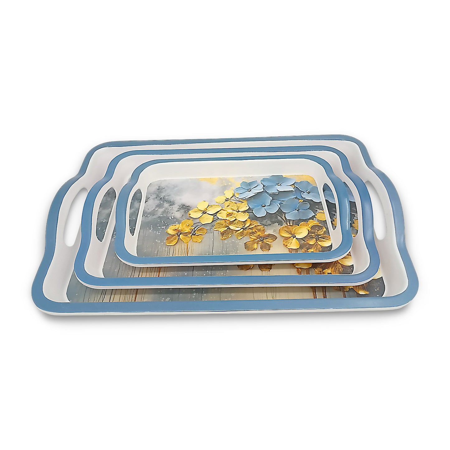 SUPERWARE | Pure Melamine | Matrix Tray Set - Harmony | Set Of 3 Pcs.| Stain Free, Glazed Finish