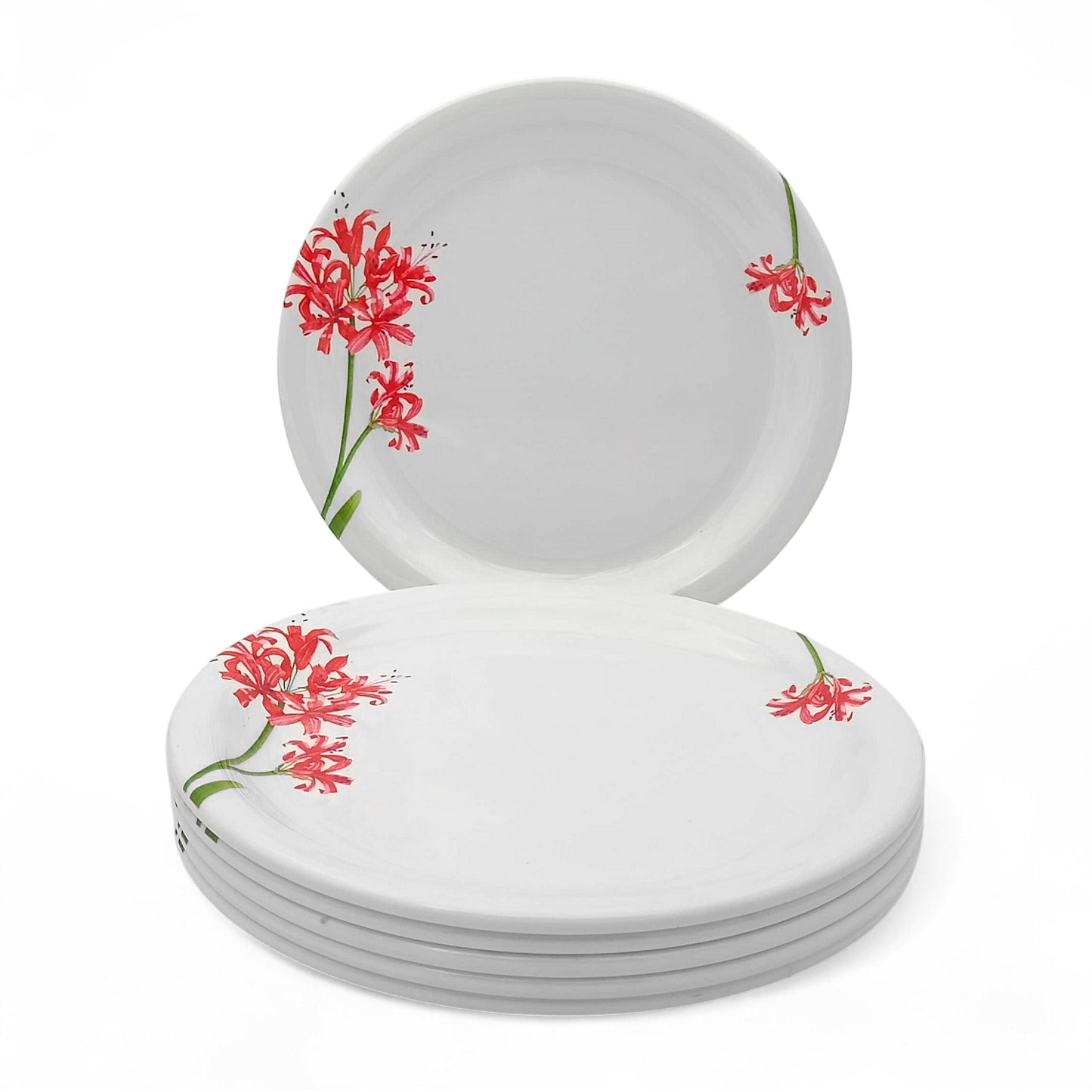SUPERWARE | Pure Melamine | Buffet Plate Set – Orchid Blossom (12.5”) | 6 Nos. | Stain Free, Glazed Finish