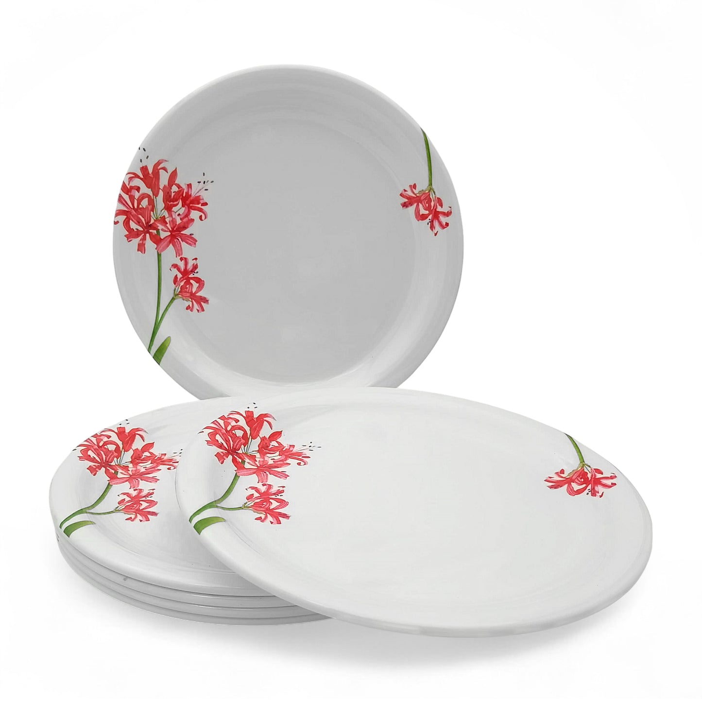 SUPERWARE | Pure Melamine | Buffet Plate Set – Orchid Blossom (12.5”) | 6 Nos. | Stain Free, Glazed Finish