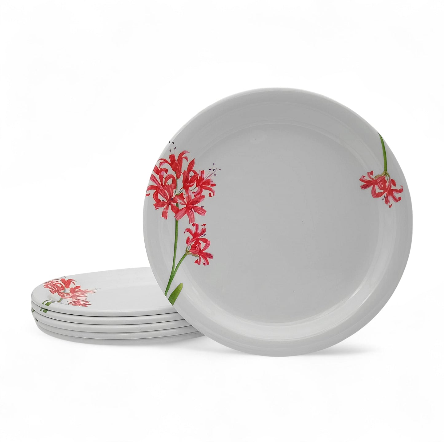 SUPERWARE | Pure Melamine | Buffet Plate Set – Orchid Blossom (12.5”) | 6 Nos. | Stain Free, Glazed Finish