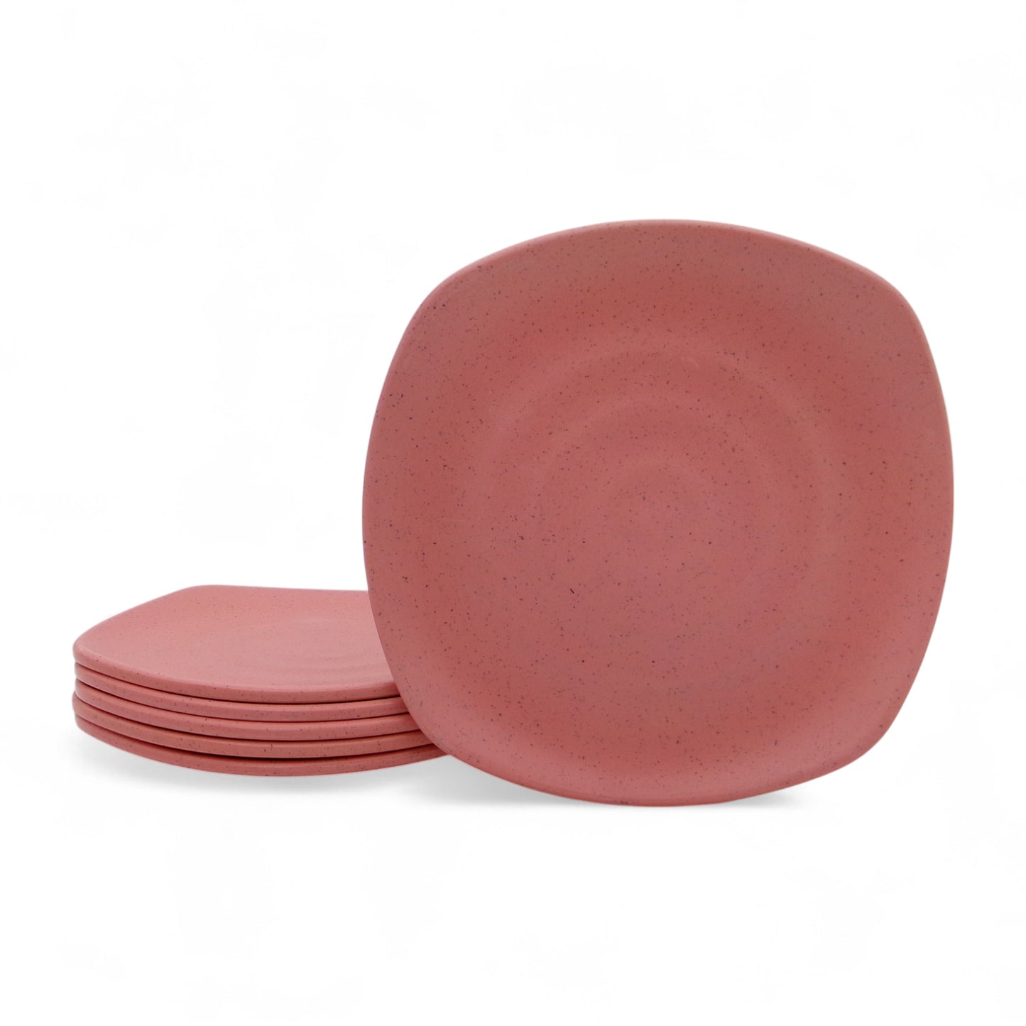 SUPERWARE | Pure Melamine | Square Small Plate Set - Pink Sand (7.5") | 6 Nos. | Stain Free, Glazed Finish