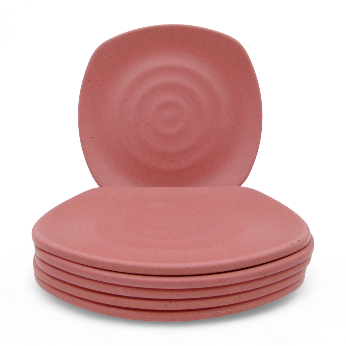 SUPERWARE | Pure Melamine | Square Small Plate Set - Pink Sand (7.5") | 6 Nos. | Stain Free, Glazed Finish