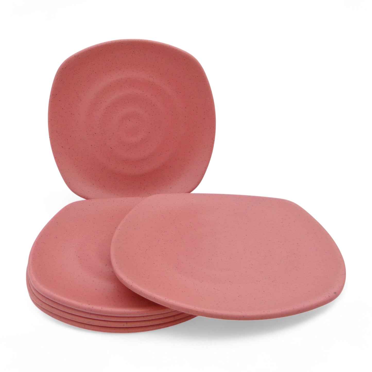 SUPERWARE | Pure Melamine | Square Small Plate Set - Pink Sand (7.5") | 6 Nos. | Stain Free, Glazed Finish