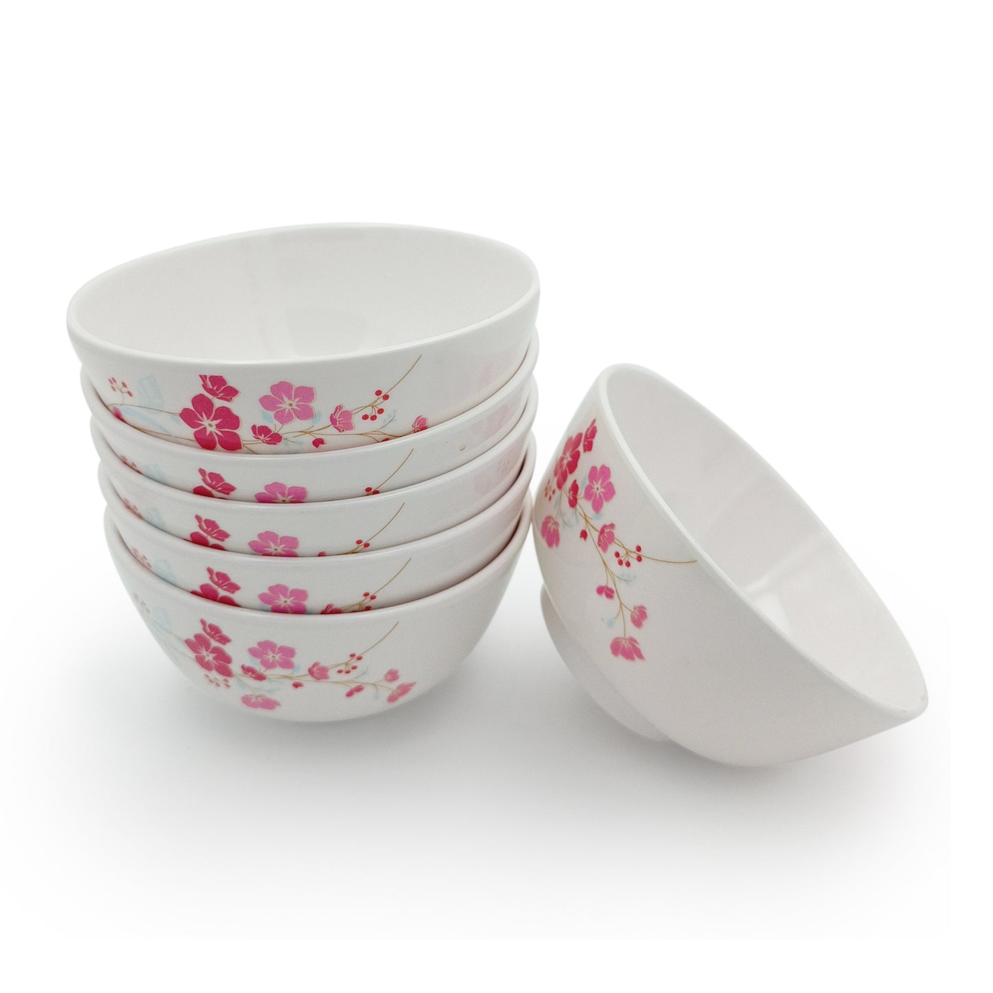 SUPERWARE | Pure Melamine | Soup Bowl Set - Pink Aura (4.5") | 6 Nos. | Stain Free, Glazed Finish