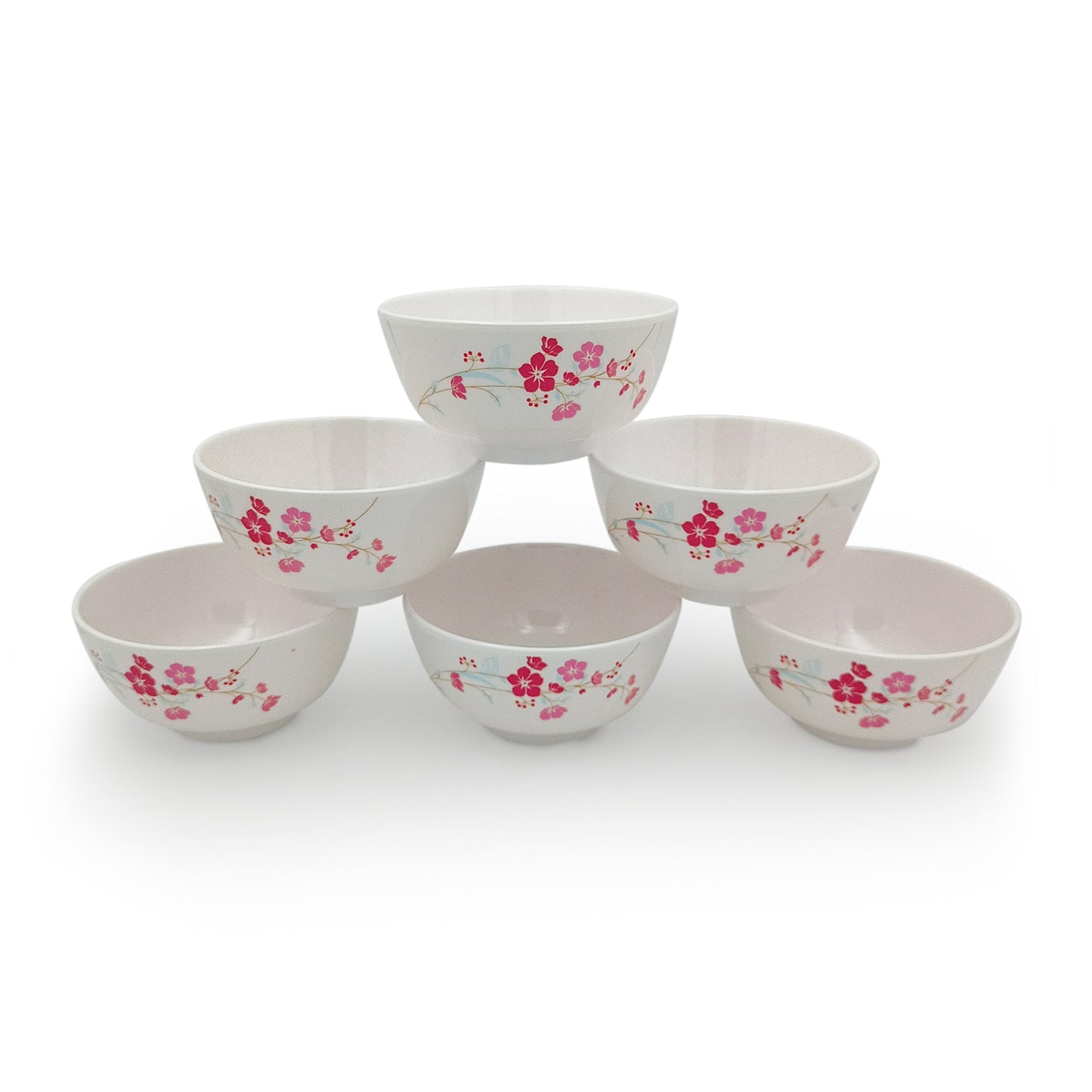 SUPERWARE | Pure Melamine | Soup Bowl Set - Pink Aura (4.5") | 6 Nos. | Stain Free, Glazed Finish