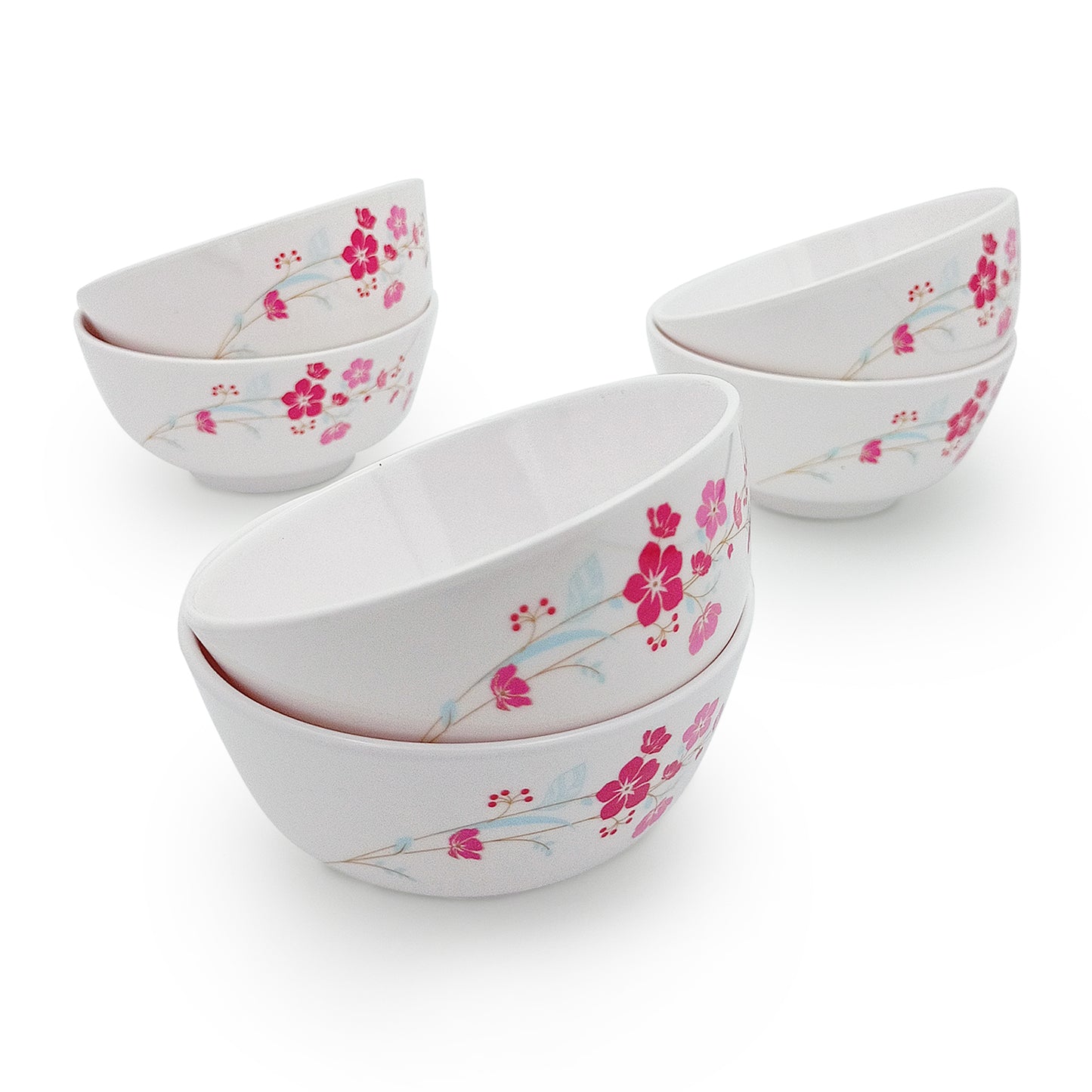 SUPERWARE | Pure Melamine | Bowl Set - Pink Aura 4" | 6 Nos. | Stain Free, Glazed Finish