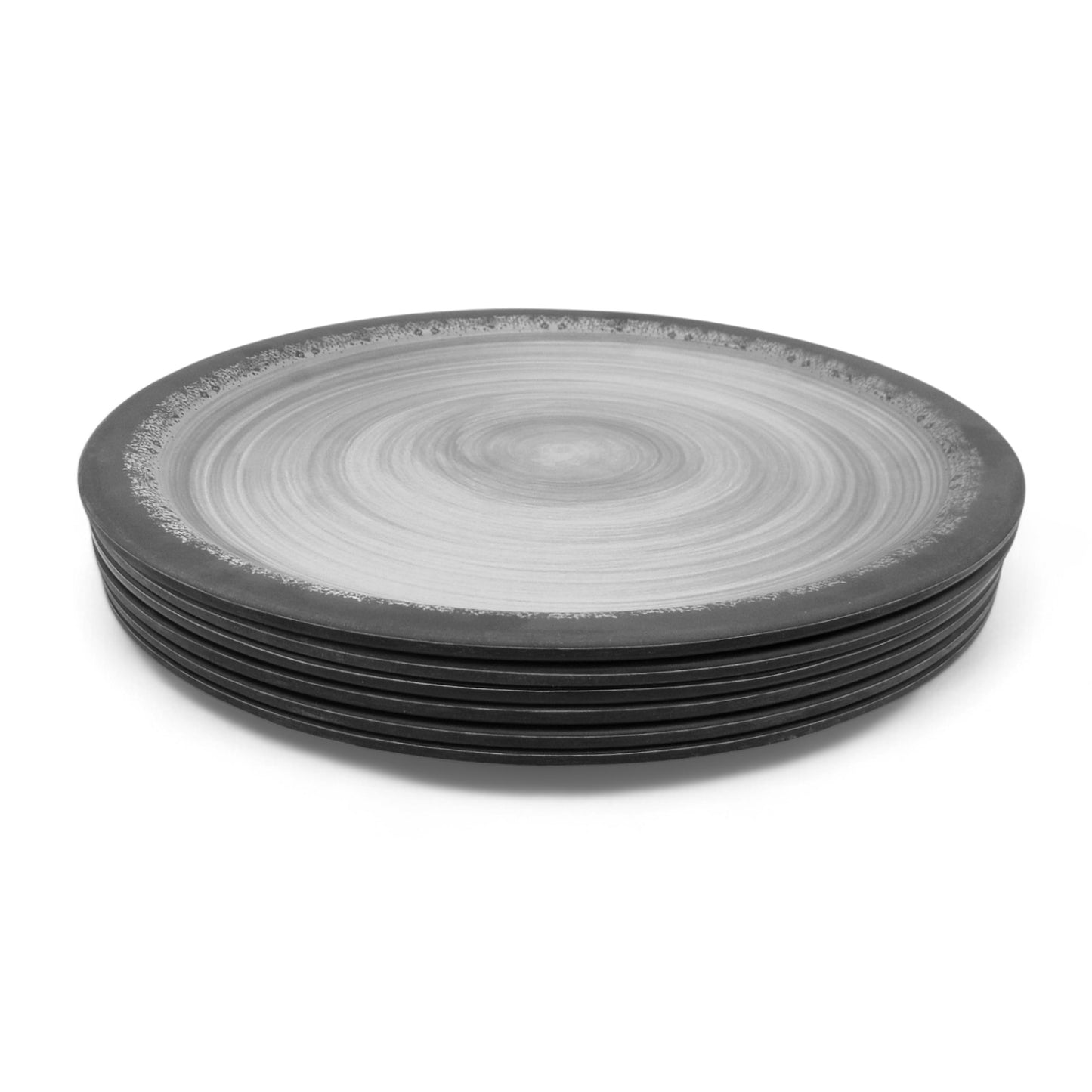 SUPERWARE | Pure Melamine | Dinner Plate Set - Circular Black-Matte (11.0") | 6 Nos. | Stain Free, Glazed Finish