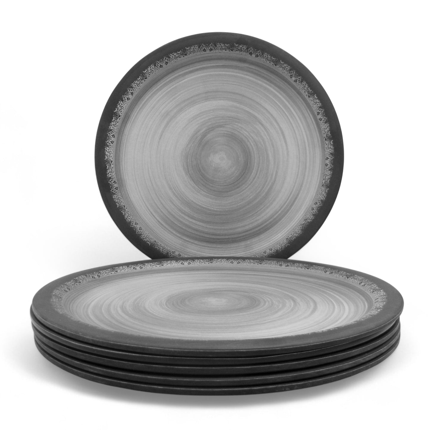 SUPERWARE | Pure Melamine | Dinner Plate Set - Circular Black-Matte (11.0") | 6 Nos. | Stain Free, Glazed Finish