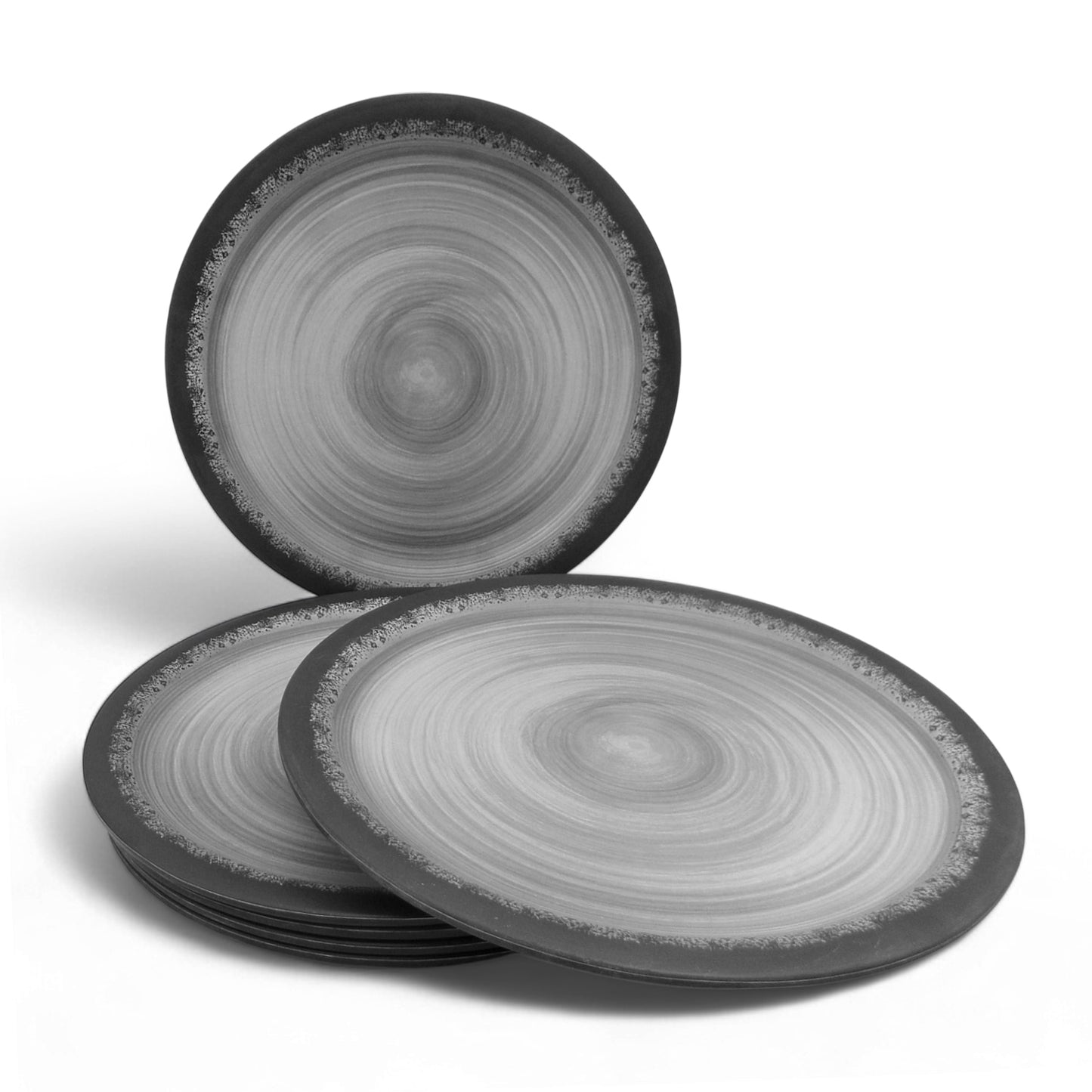 SUPERWARE | Pure Melamine | Dinner Plate Set - Circular Black-Matte (11.0") | 6 Nos. | Stain Free, Glazed Finish