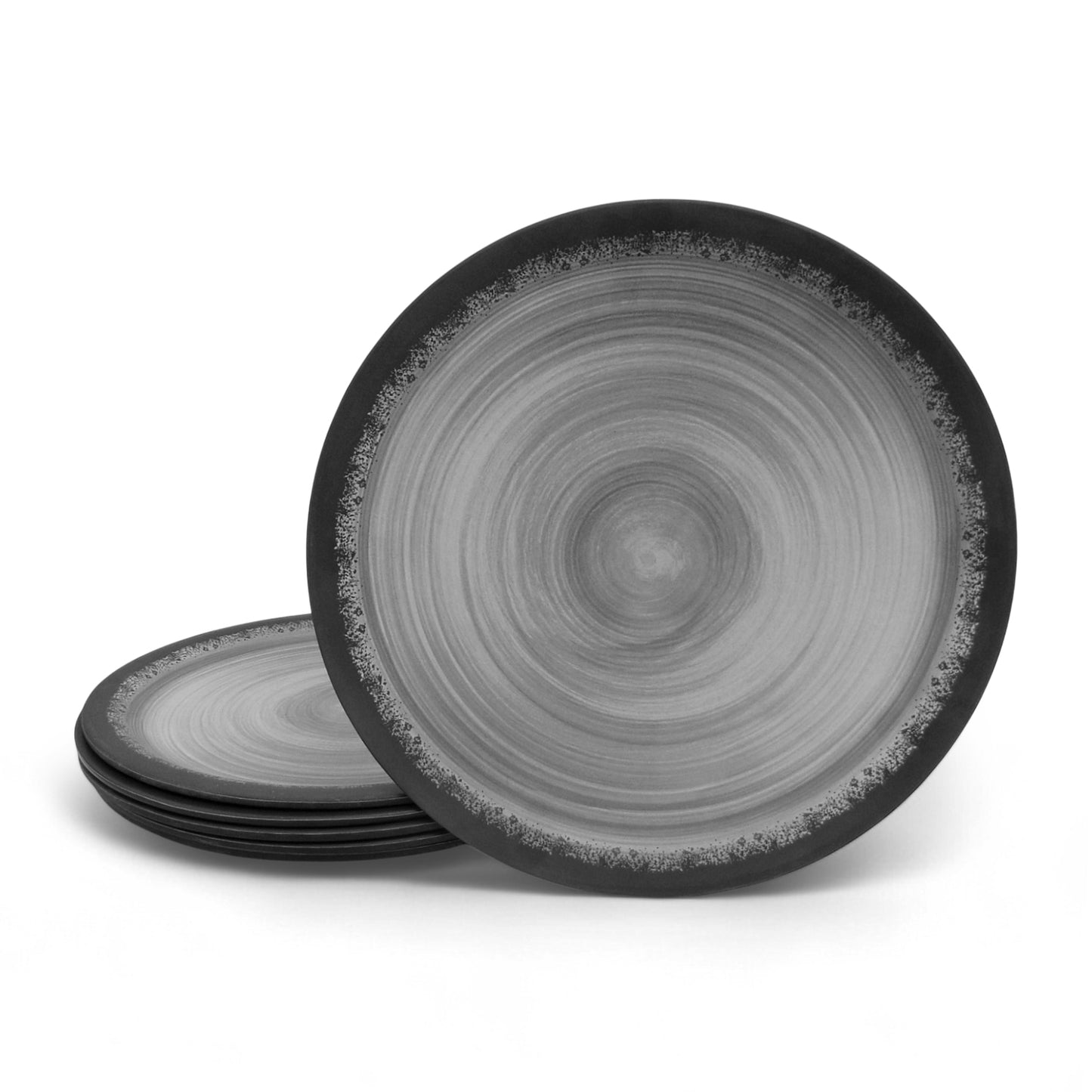 SUPERWARE | Pure Melamine | Dinner Plate Set - Circular Black-Matte (11.0") | 6 Nos. | Stain Free, Glazed Finish