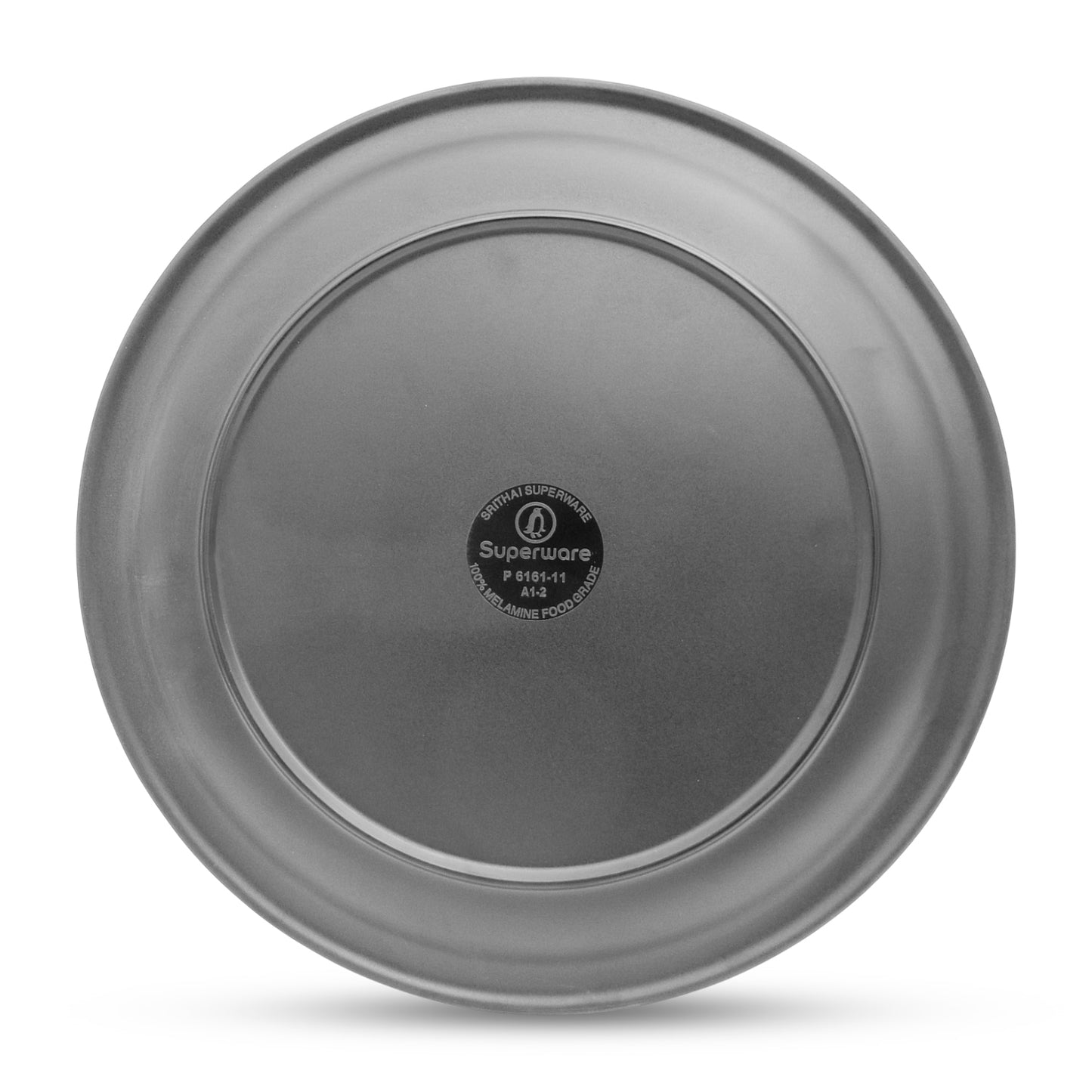 SUPERWARE | Pure Melamine | Dinner Plate Set - Circular Black-Matte (11.0") | 6 Nos. | Stain Free, Glazed Finish